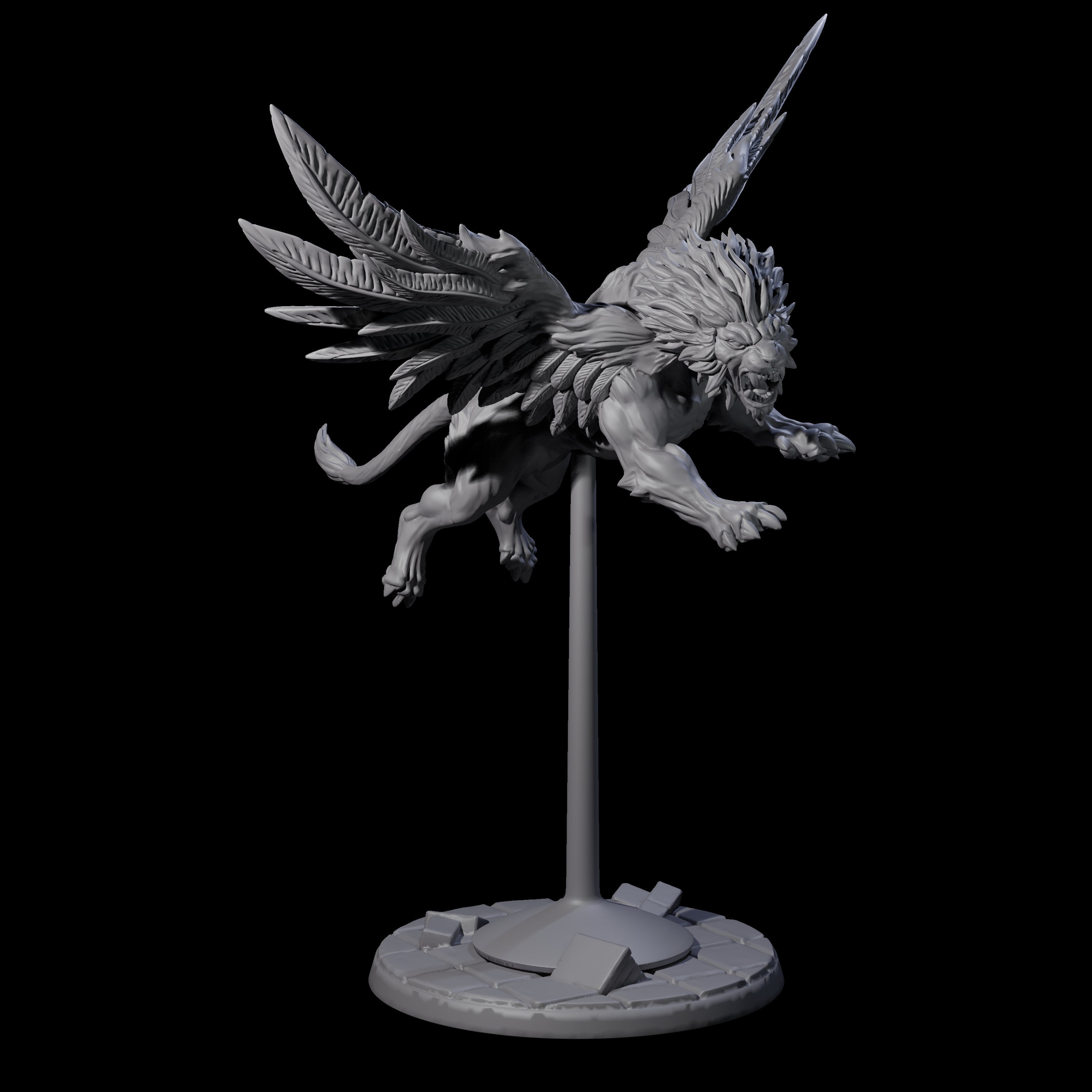 Four Majestic Winged Lions Miniature for Dungeons and Dragons, Pathfinder or other TTRPGs