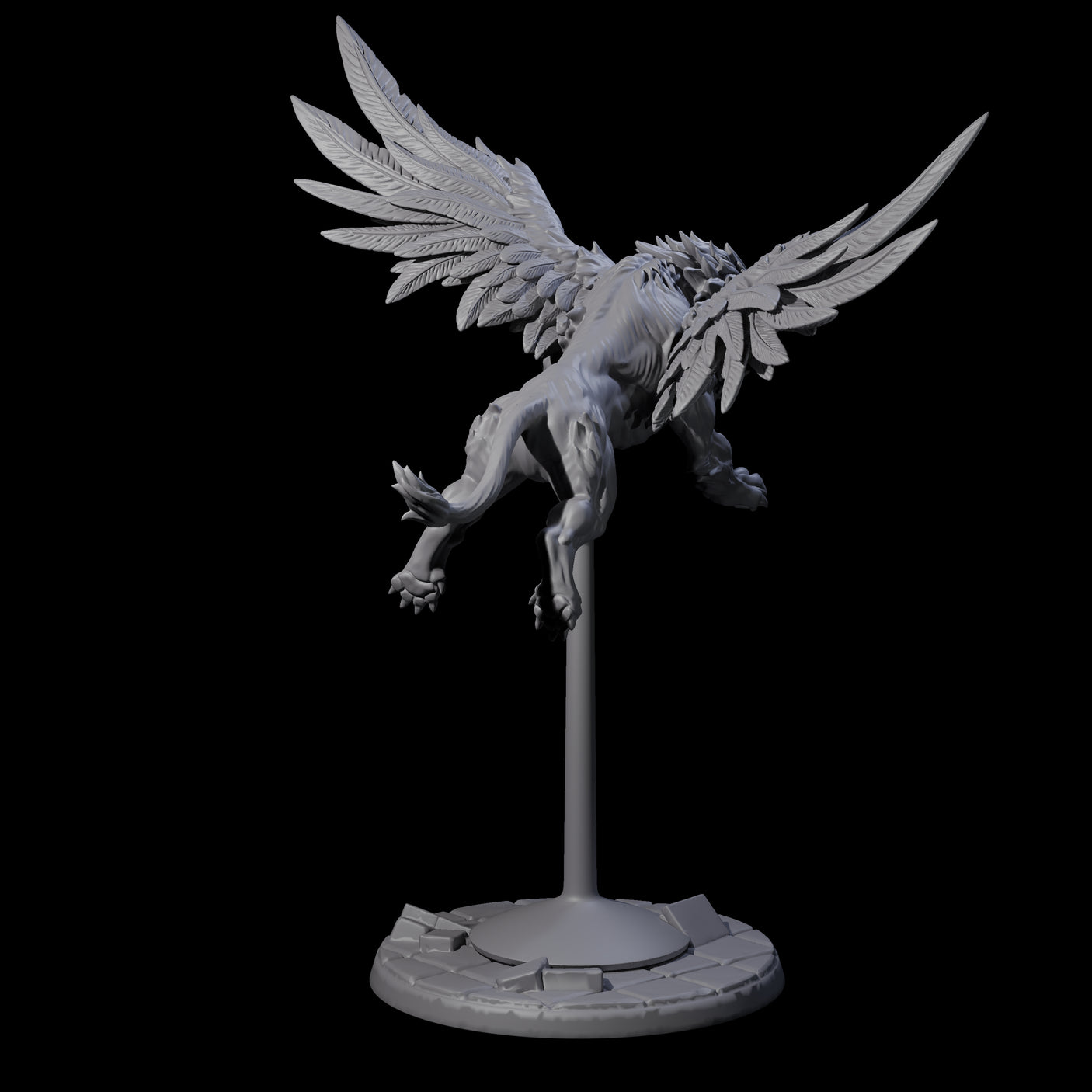 Four Majestic Winged Lions Miniature for Dungeons and Dragons, Pathfinder or other TTRPGs