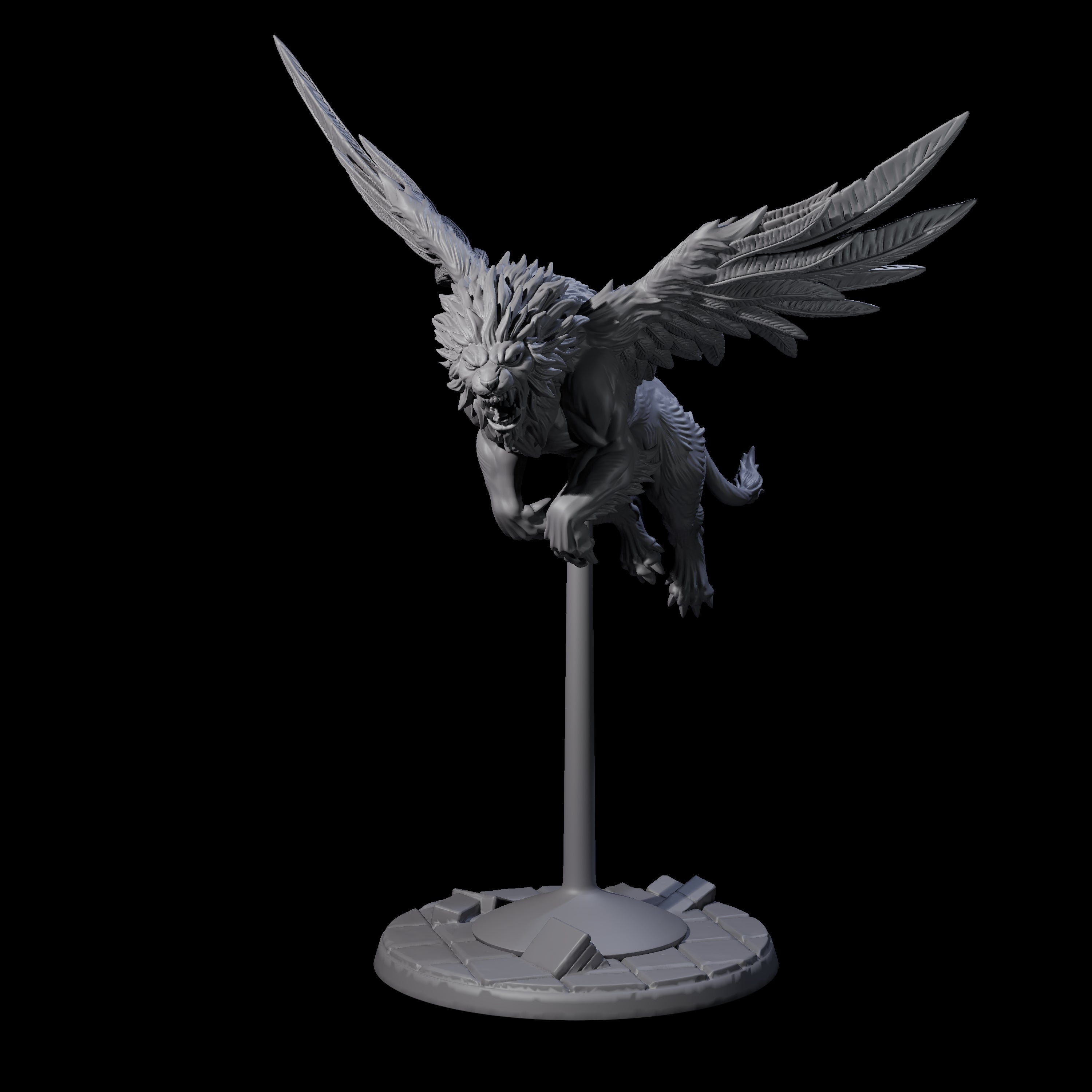 Four Majestic Winged Lions Miniature for Dungeons and Dragons, Pathfinder or other TTRPGs