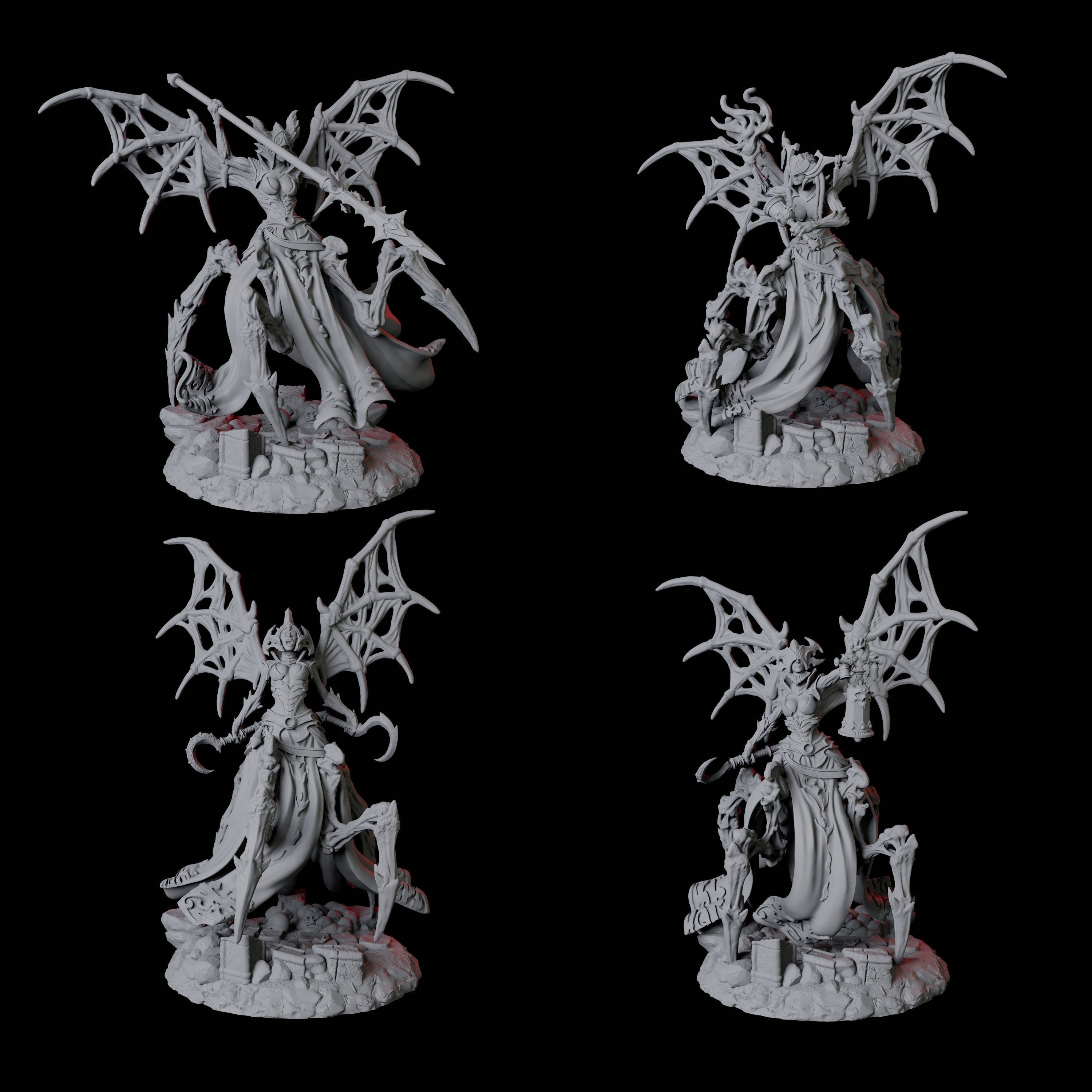 Four Malformed Driders Miniature for Dungeons and Dragons, Pathfinder or other TTRPGs