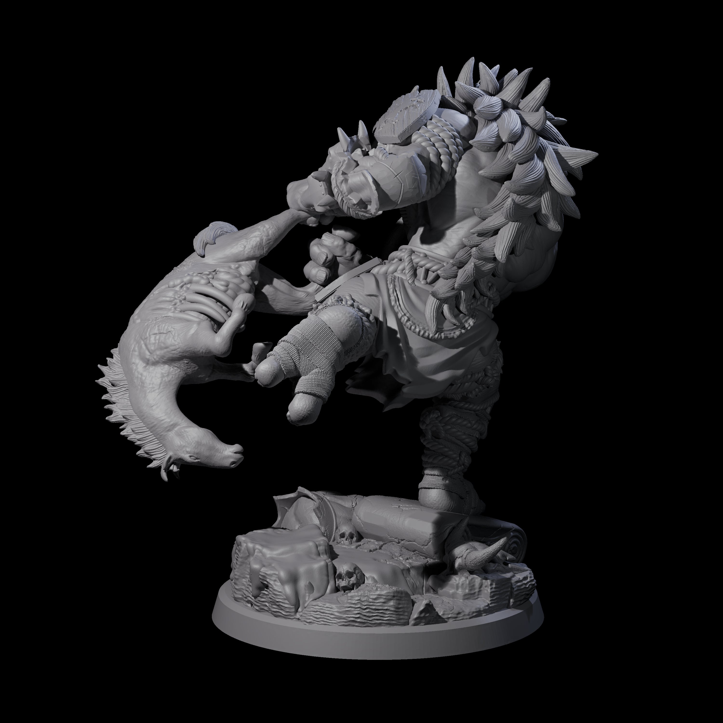 Four Masked Troll Berserkers Miniature for Dungeons and Dragons, Pathfinder or other TTRPGs