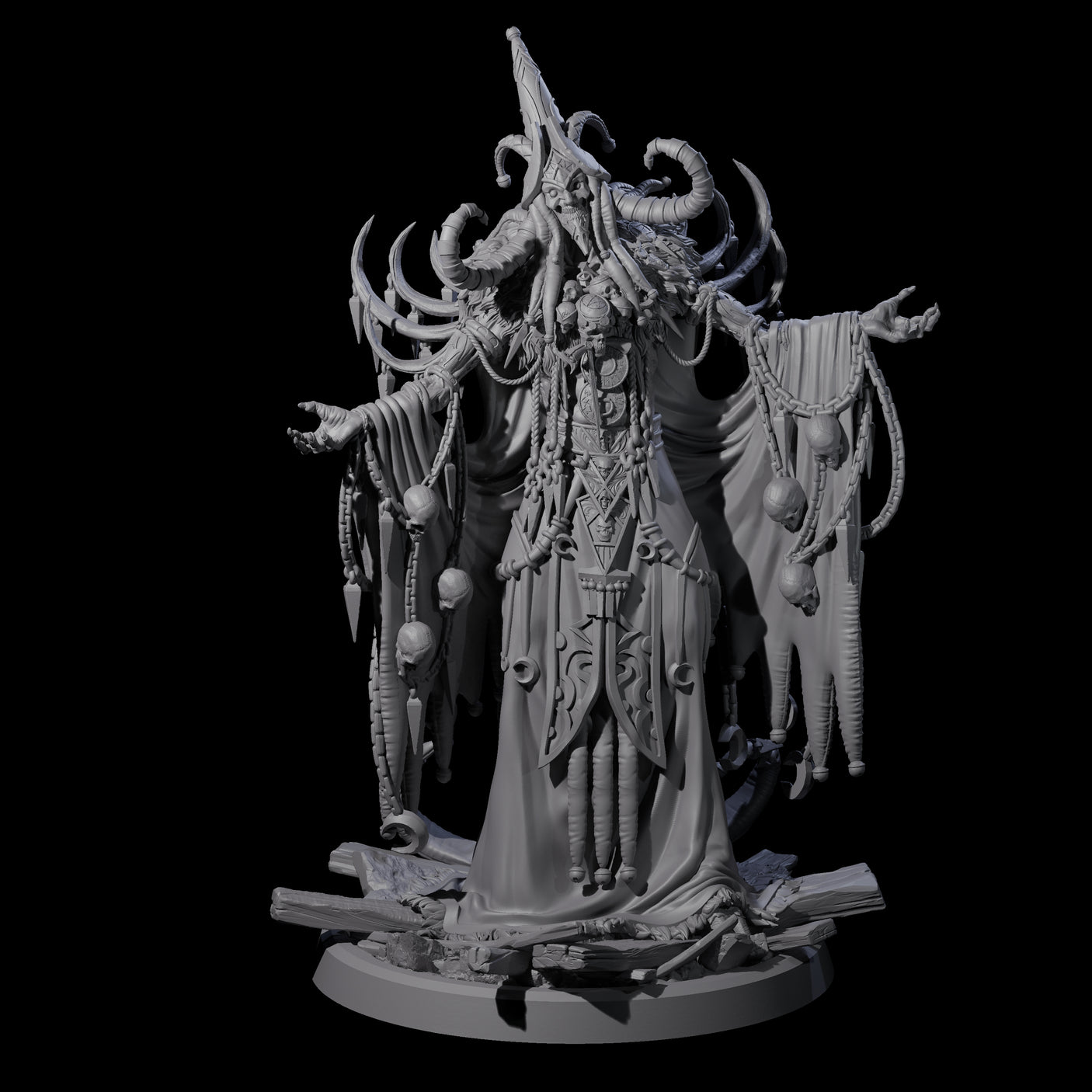 Four Masterful Cambion High Priests Miniature for Dungeons and Dragons, Pathfinder or other TTRPGs