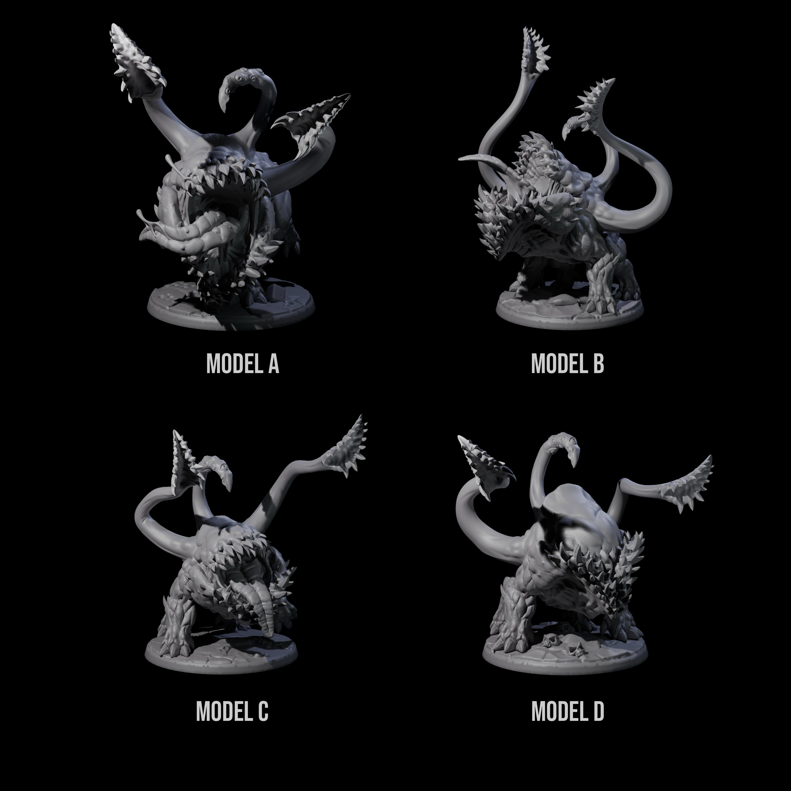 Four Maws of Hunger Miniature for Dungeons and Dragons, Pathfinder or other TTRPGs