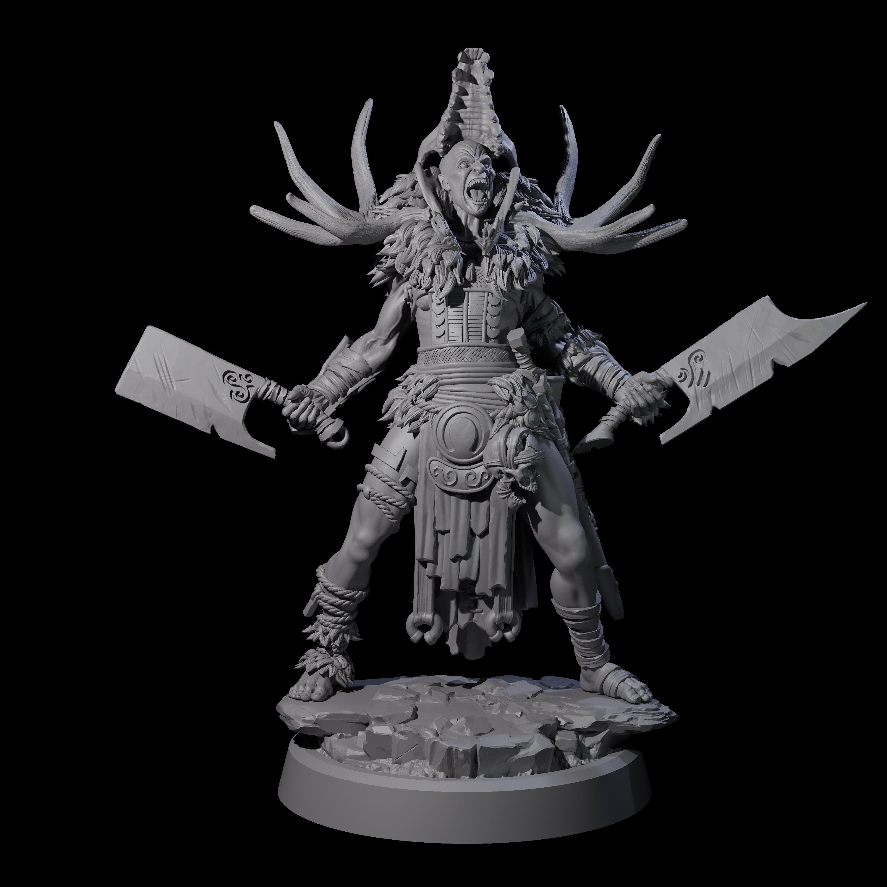 Four Men Slaying Hervors Miniature for Dungeons and Dragons, Pathfinder or other TTRPGs