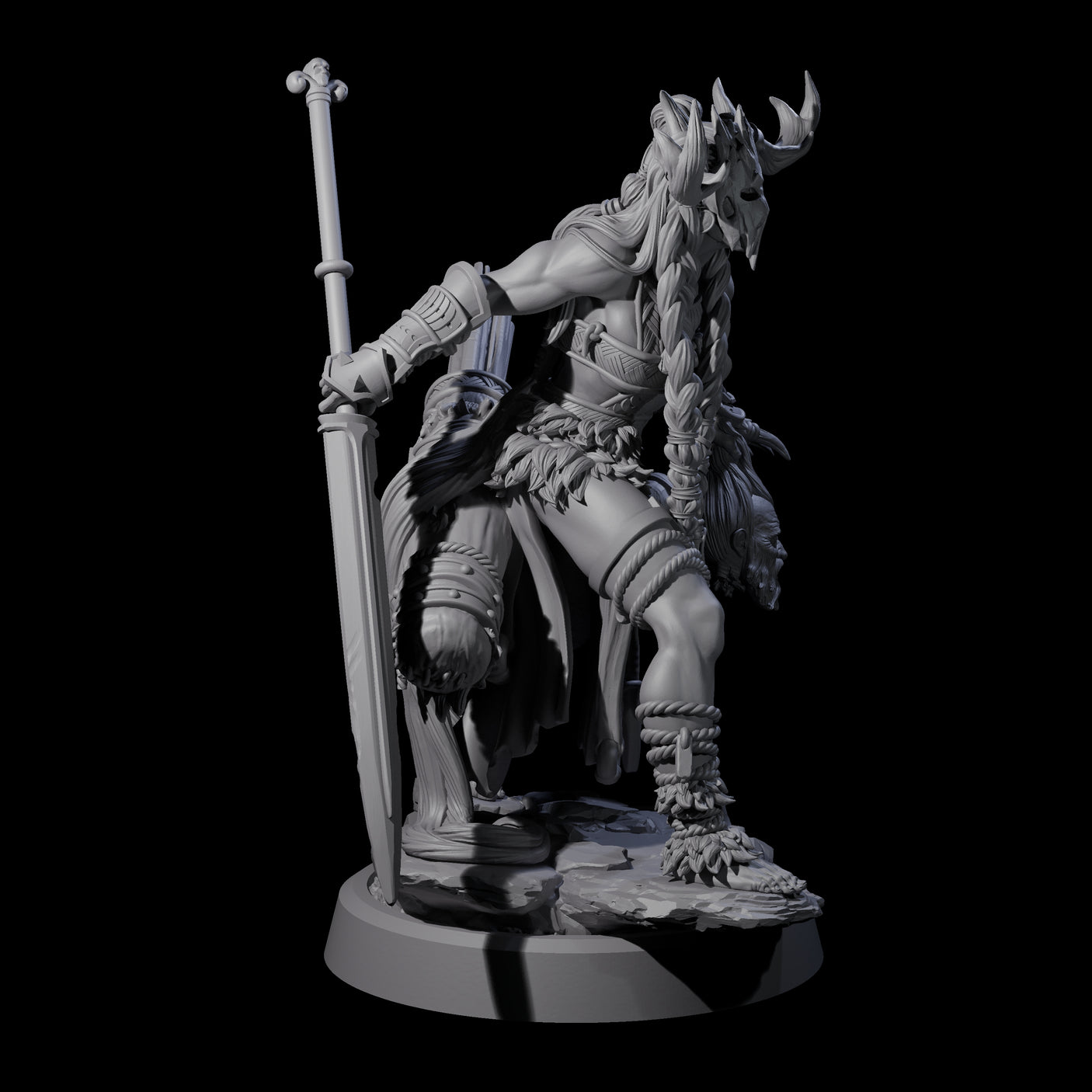 Four Men Slaying Hervors Miniature for Dungeons and Dragons, Pathfinder or other TTRPGs