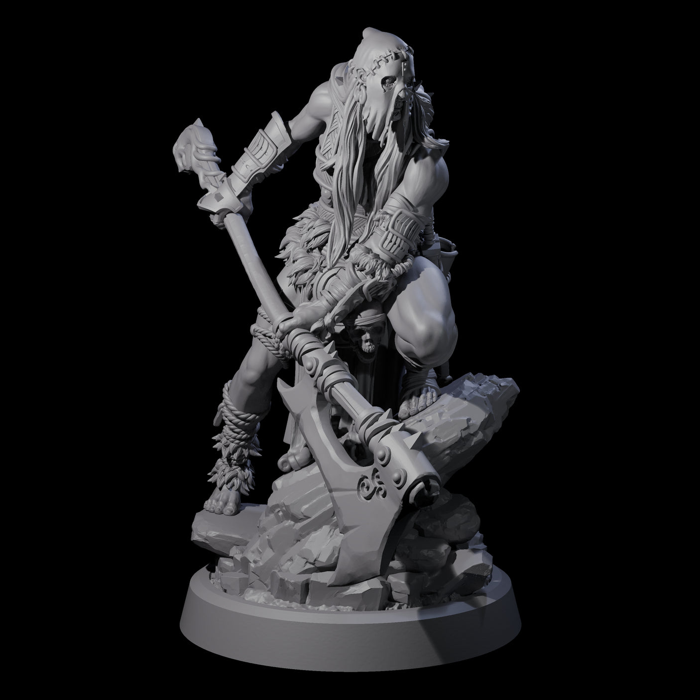 Four Men Slaying Hervors Miniature for Dungeons and Dragons, Pathfinder or other TTRPGs
