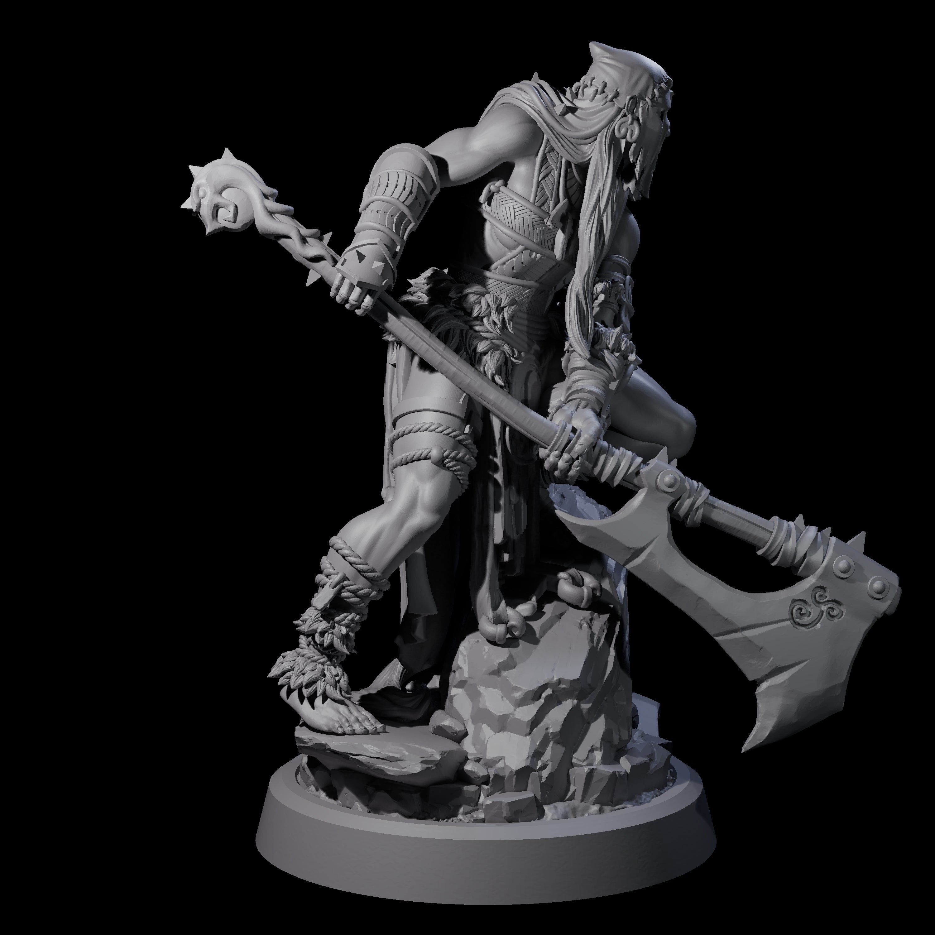 Four Men Slaying Hervors Miniature for Dungeons and Dragons, Pathfinder or other TTRPGs