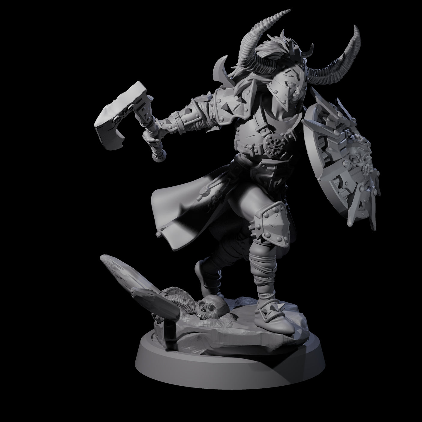Four Menacing Shieldmaidens Miniature for Dungeons and Dragons, Pathfinder or other TTRPGs