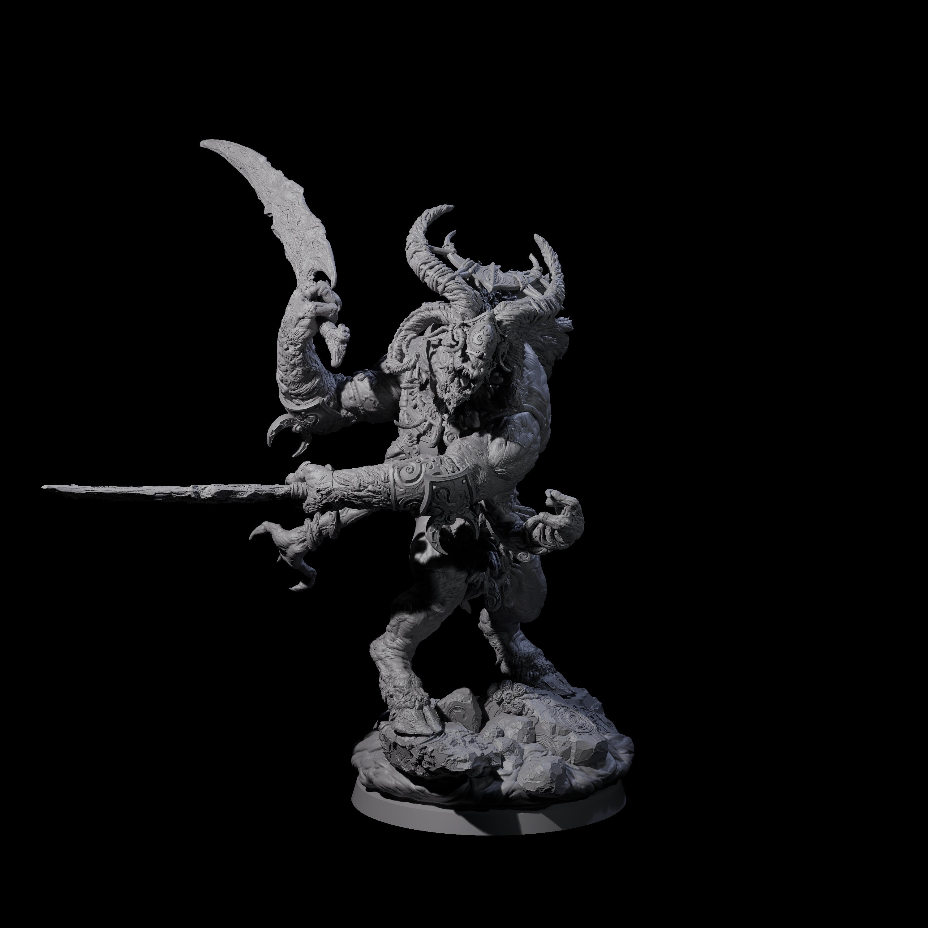 Four Moon Workshipping Minotaurs Miniature for Dungeons and Dragons, Pathfinder or other TTRPGs