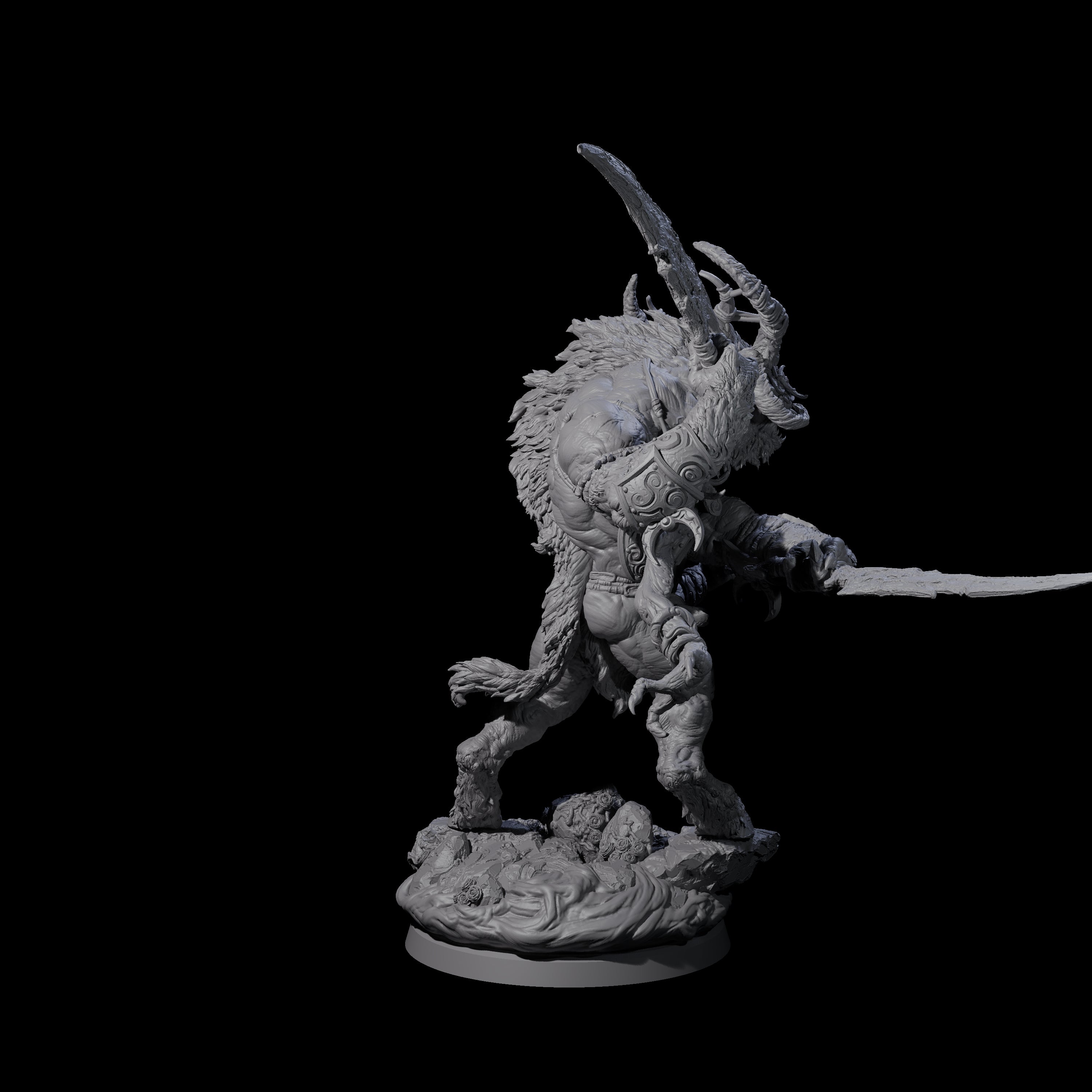 Four Moon Workshipping Minotaurs Miniature for Dungeons and Dragons, Pathfinder or other TTRPGs
