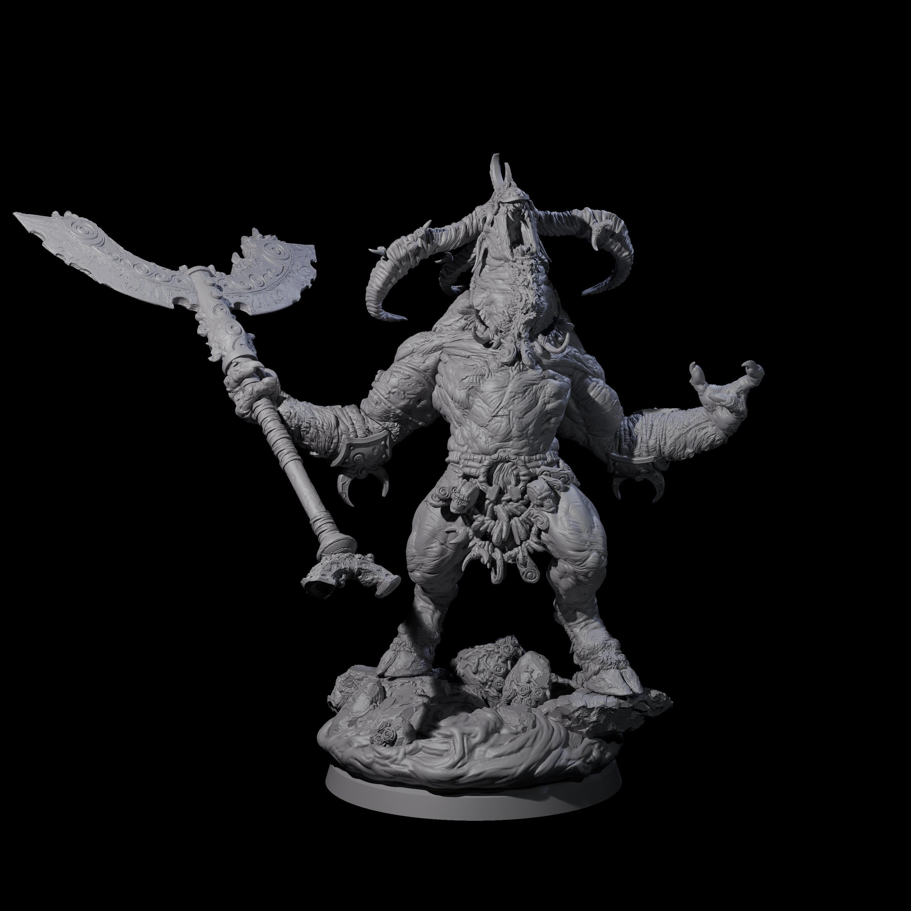Four Moon Workshipping Minotaurs Miniature for Dungeons and Dragons, Pathfinder or other TTRPGs