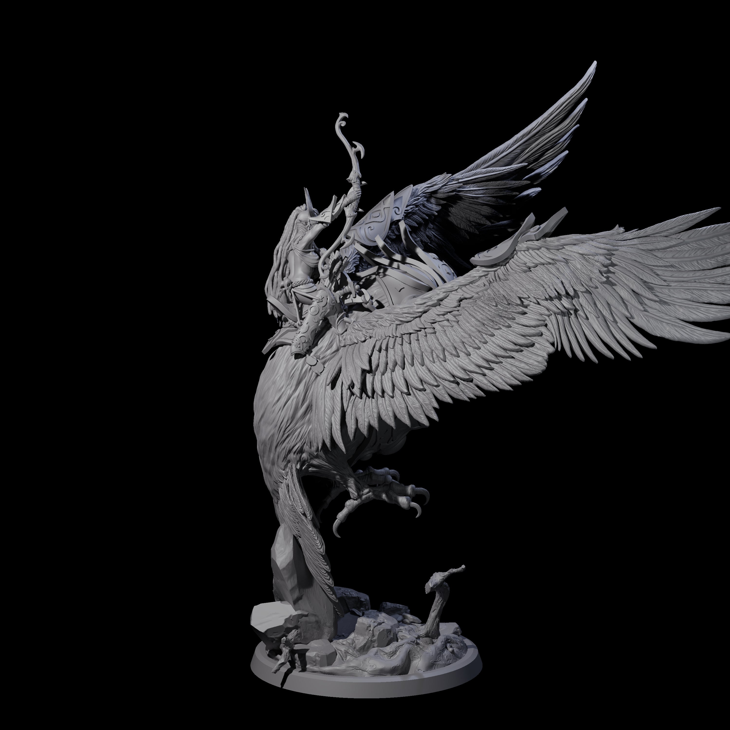 Four Moon Zealots with Giant Owls Miniature for Dungeons and Dragons, Pathfinder or other TTRPGs