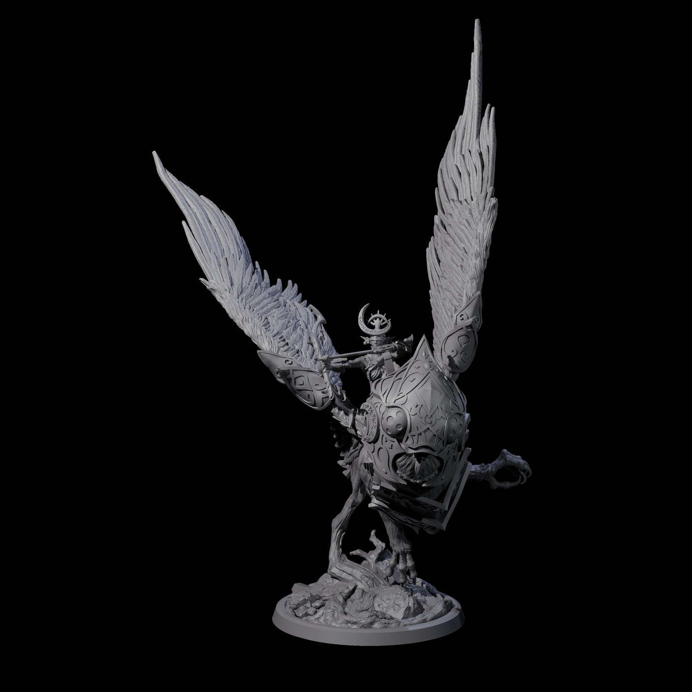 Four Moon Zealots with Giant Owls Miniature for Dungeons and Dragons, Pathfinder or other TTRPGs