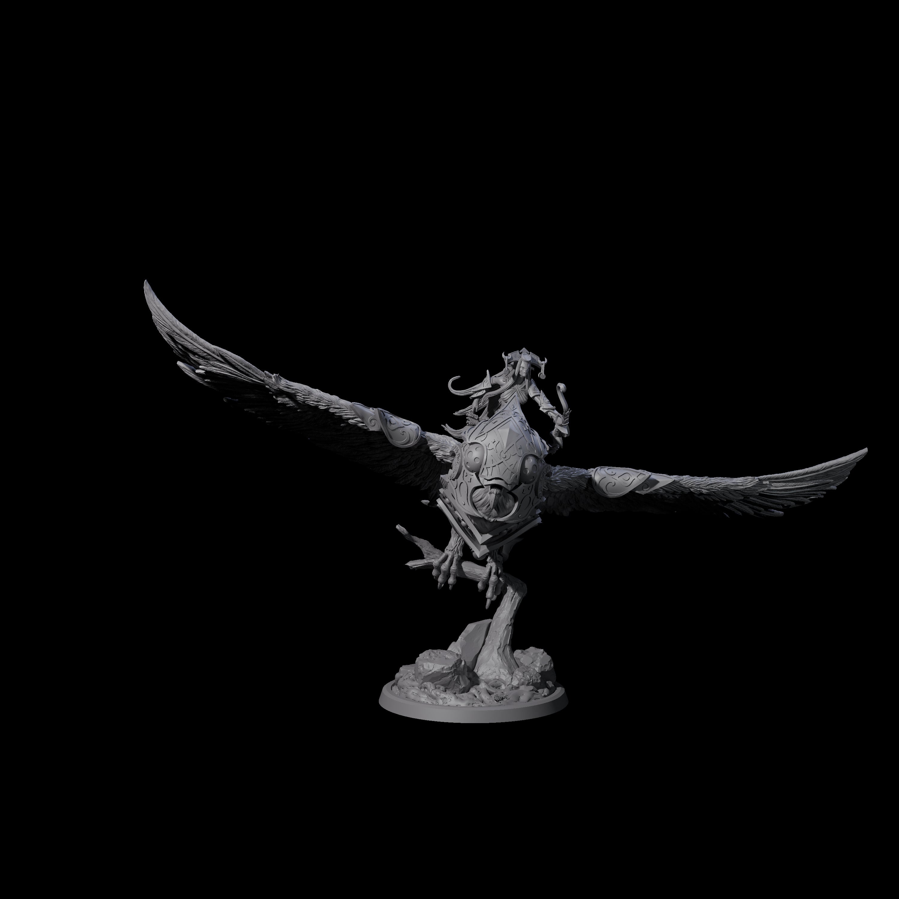 Four Moon Zealots with Giant Owls Miniature for Dungeons and Dragons, Pathfinder or other TTRPGs