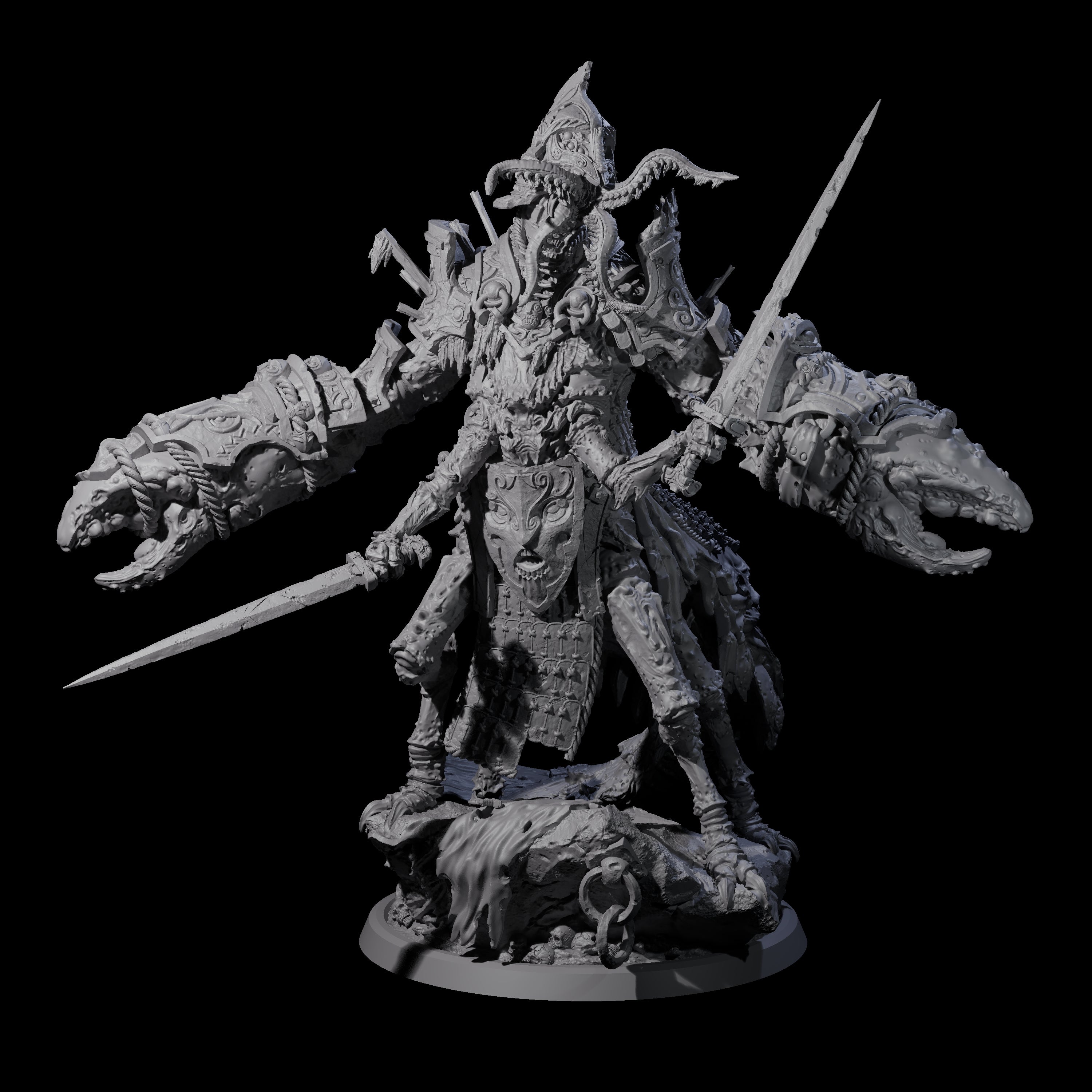 Four Mutated Armoured Chuuls Miniature for Dungeons and Dragons, Pathfinder or other TTRPGs