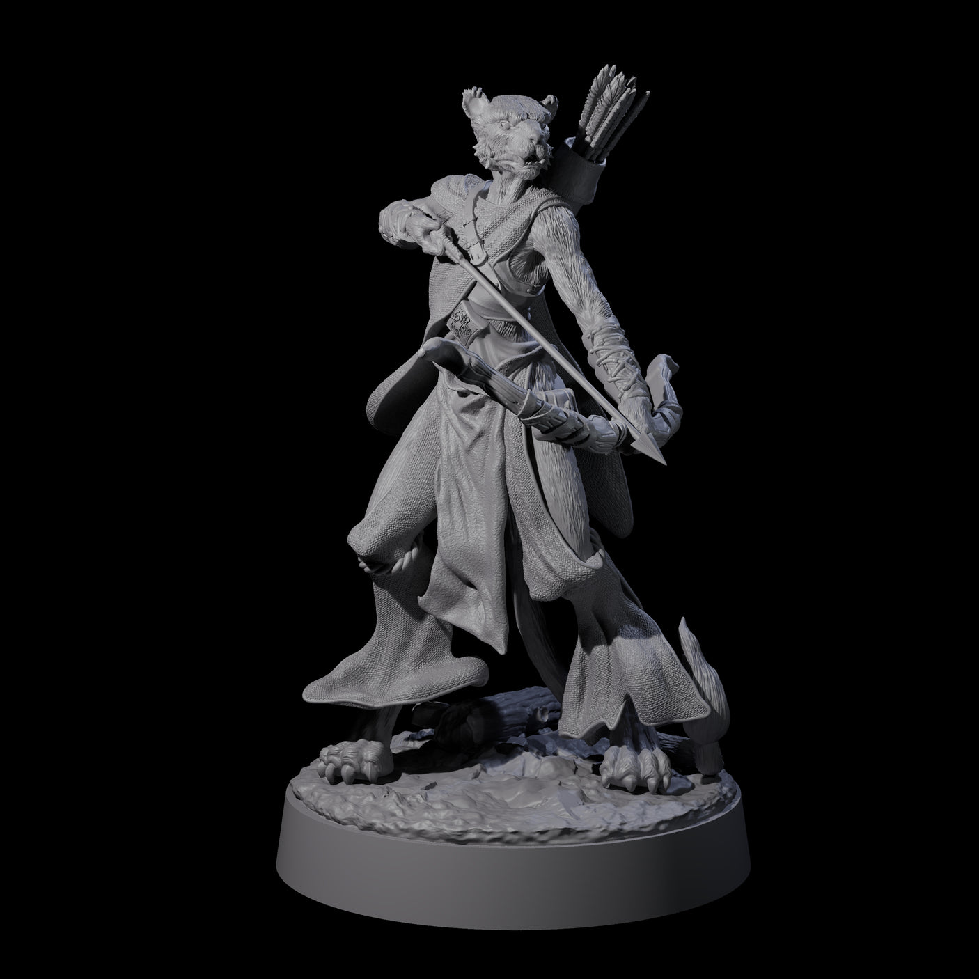 Four Noble Leonin Huntresses Miniature for Dungeons and Dragons, Pathfinder or other TTRPGs