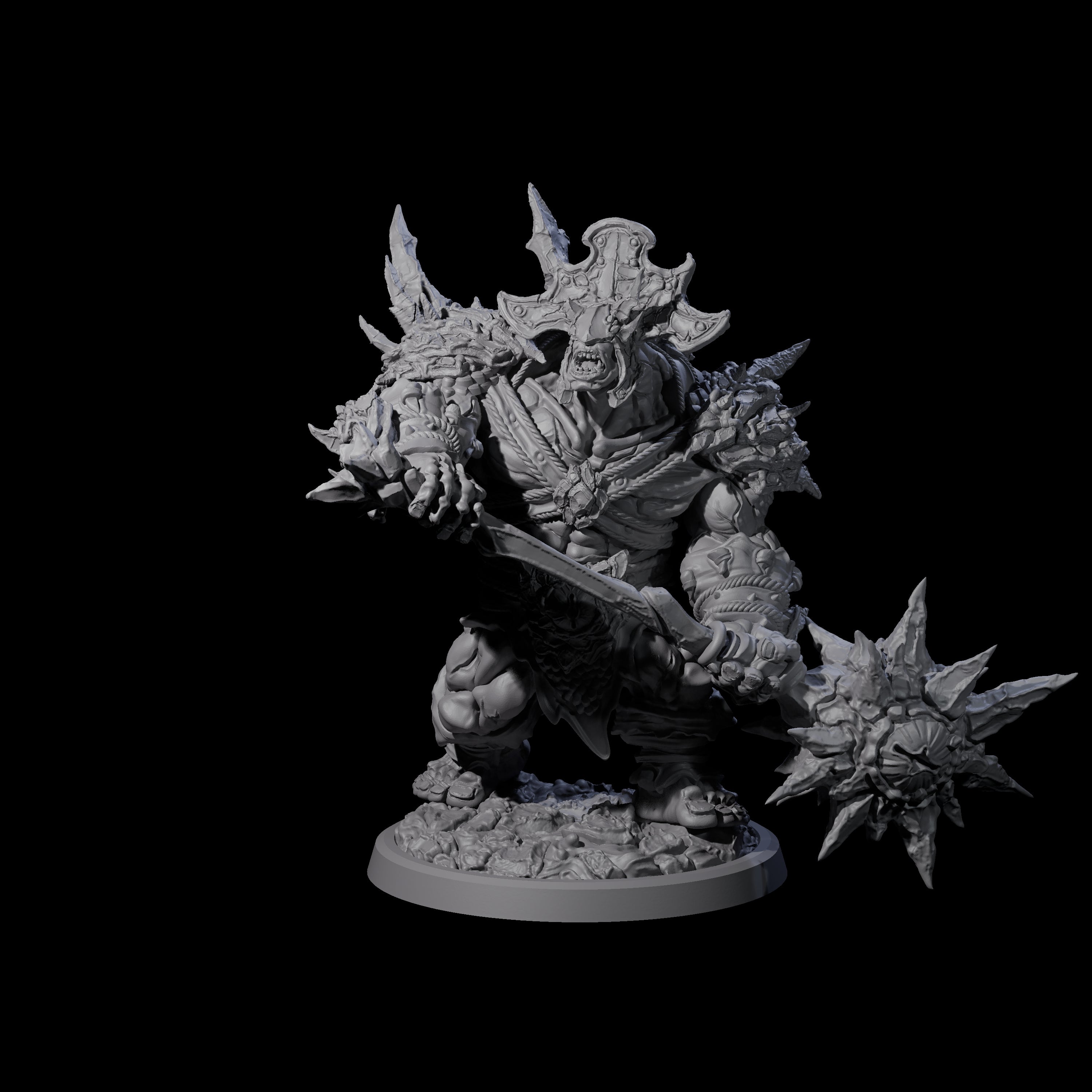 Four Oceanbound Ogres Miniature for Dungeons and Dragons, Pathfinder or other TTRPGs