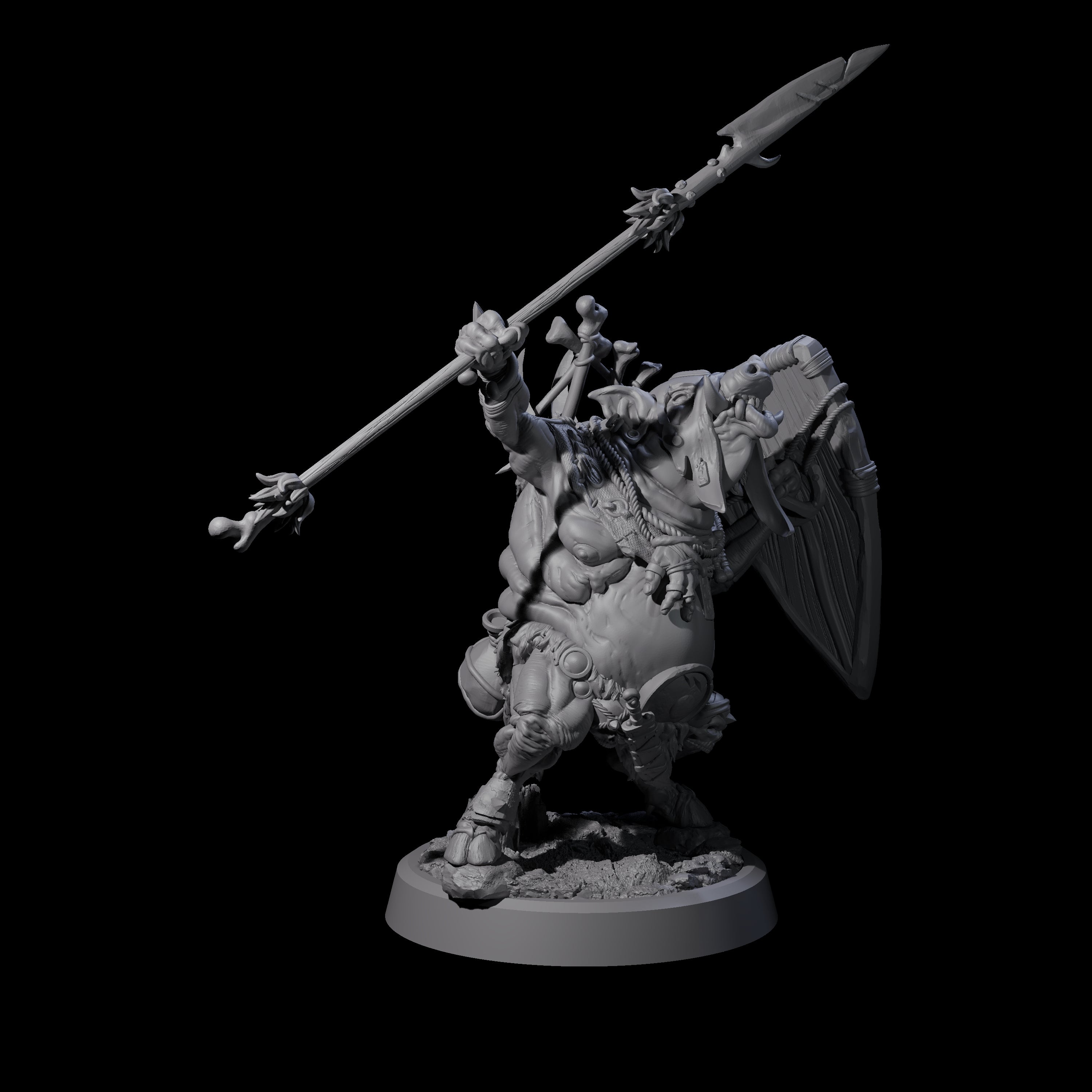 Four Oinking Boarfolk Soldiers Miniature for Dungeons and Dragons, Pathfinder or other TTRPGs