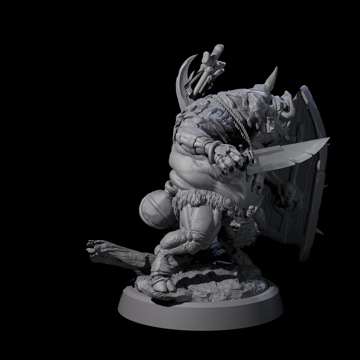 Four Oinking Boarfolk Soldiers Miniature for Dungeons and Dragons, Pathfinder or other TTRPGs
