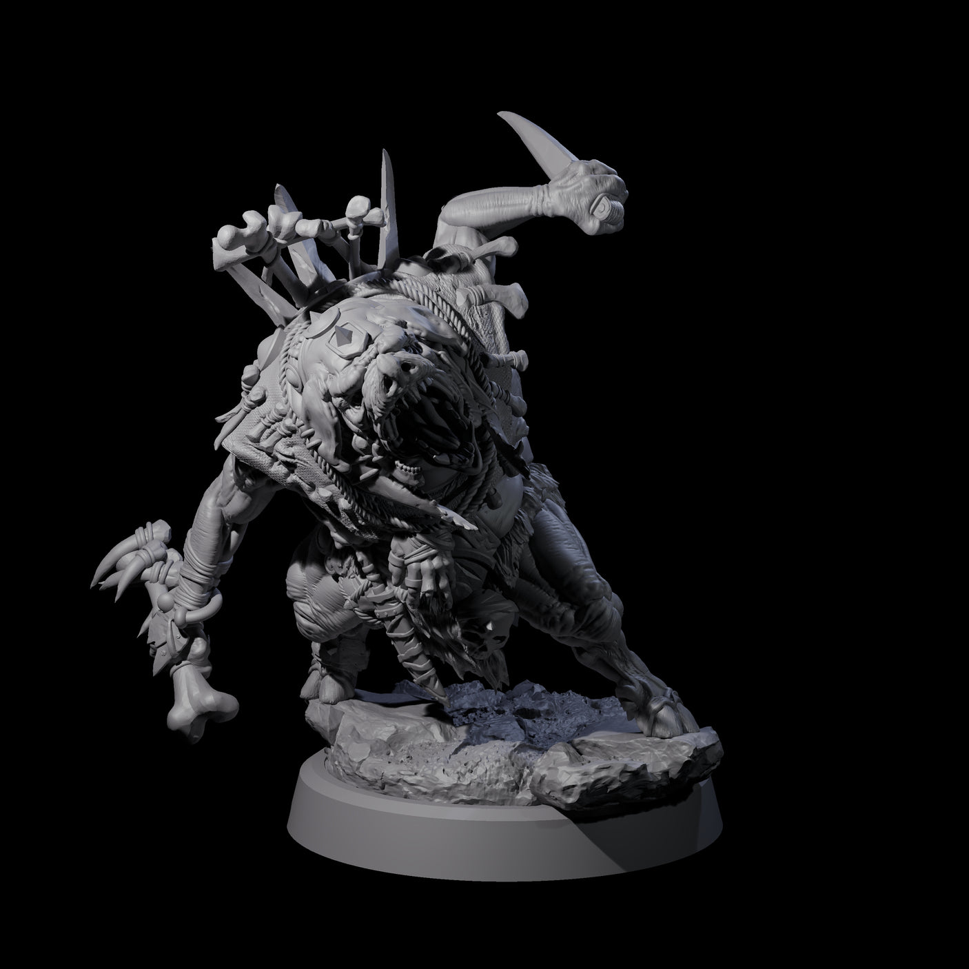 Four Oinking Boarfolk Soldiers Miniature for Dungeons and Dragons, Pathfinder or other TTRPGs