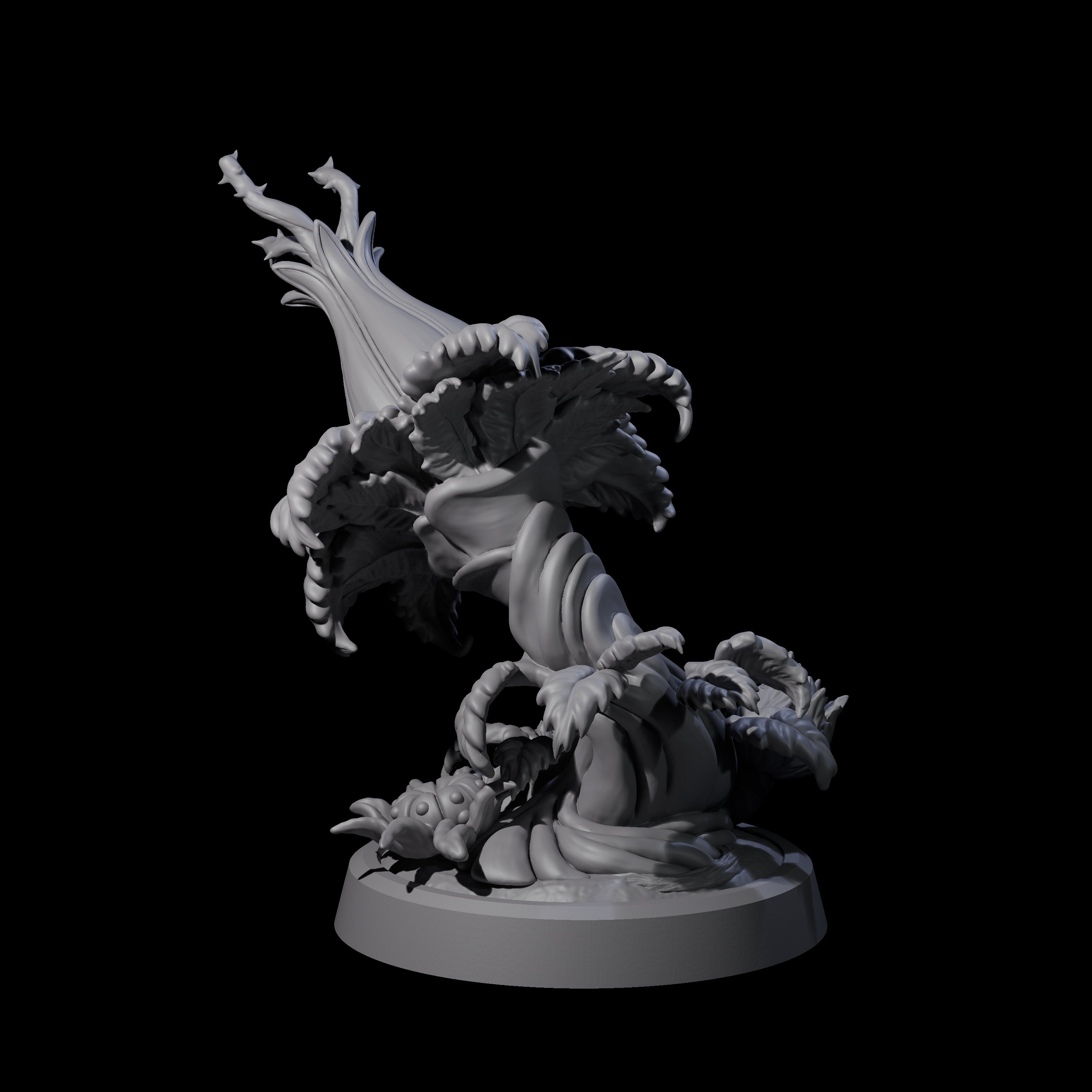 Four Overgrown Violet Fungi Miniature for Dungeons and Dragons, Pathfinder or other TTRPGs