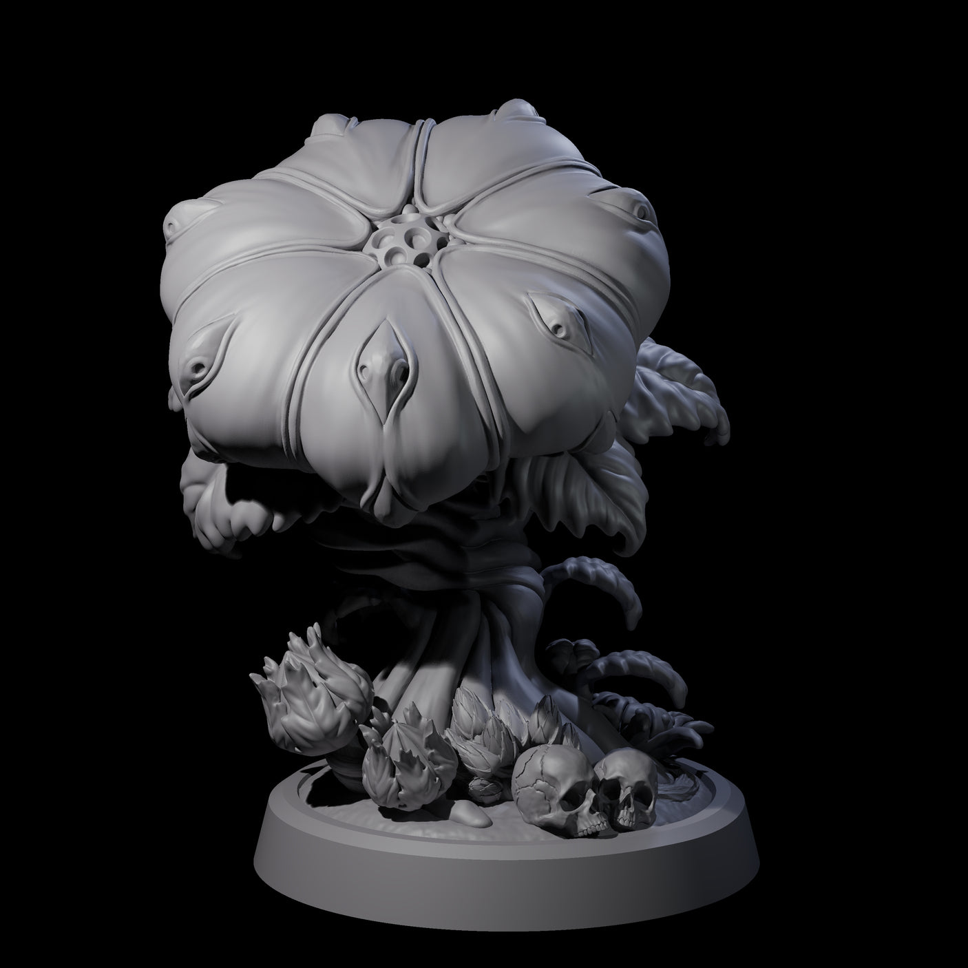 Four Overgrown Violet Fungi Miniature for Dungeons and Dragons, Pathfinder or other TTRPGs