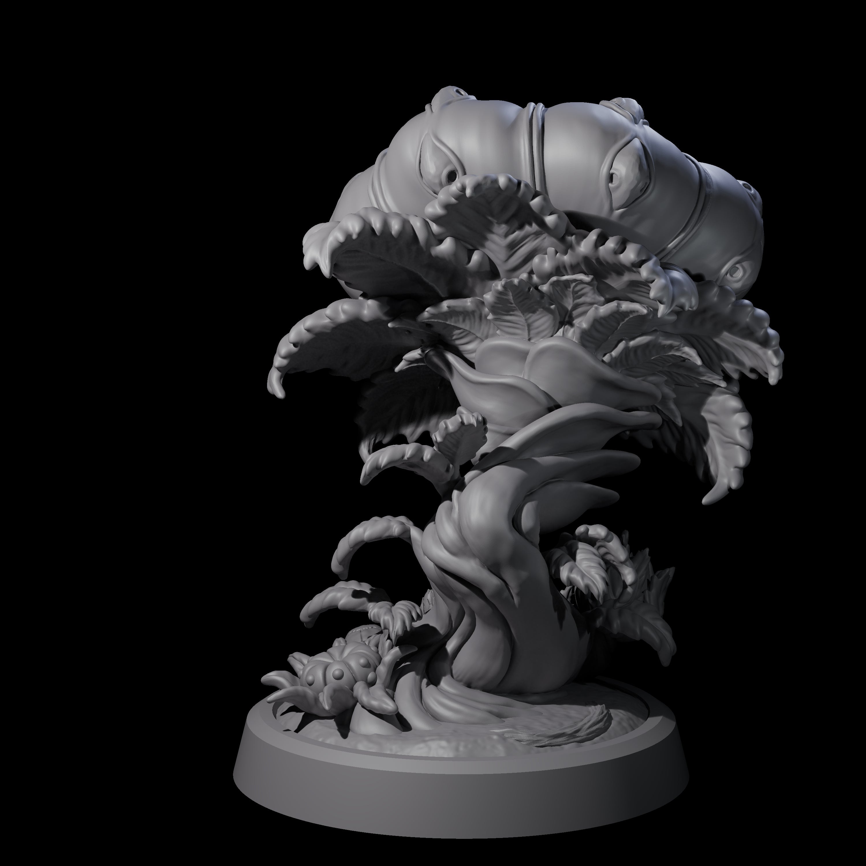 Four Overgrown Violet Fungi Miniature for Dungeons and Dragons, Pathfinder or other TTRPGs