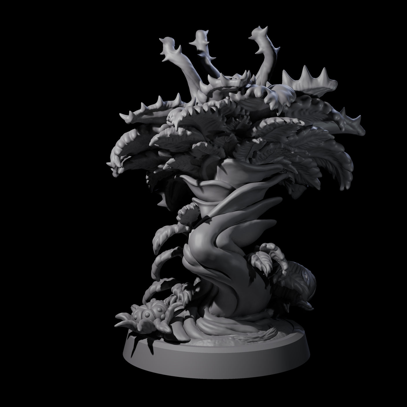 Four Overgrown Violet Fungi Miniature for Dungeons and Dragons, Pathfinder or other TTRPGs