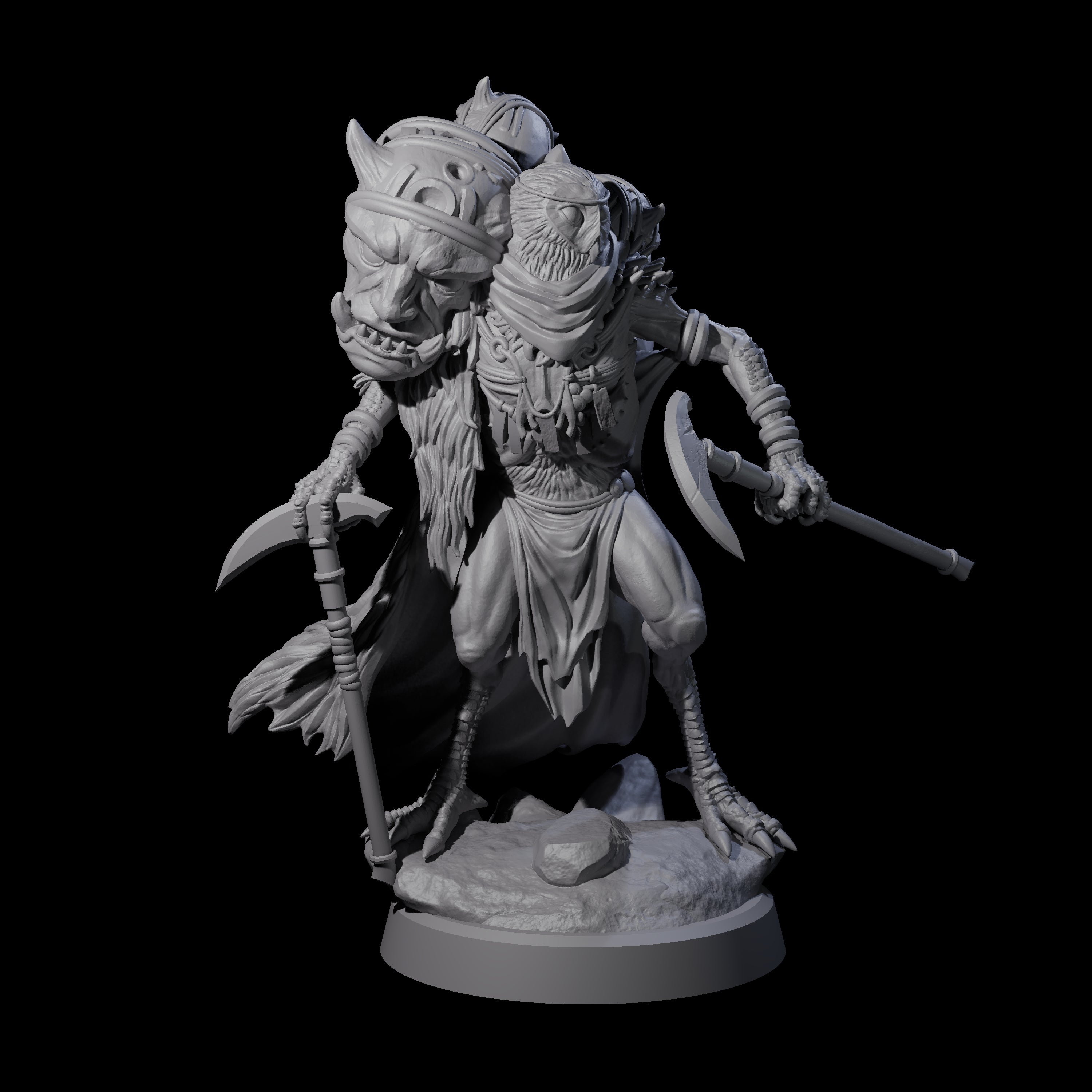 Four Owl-Like Aarakocra Sentinels Miniature for Dungeons and Dragons, Pathfinder or other TTRPGs