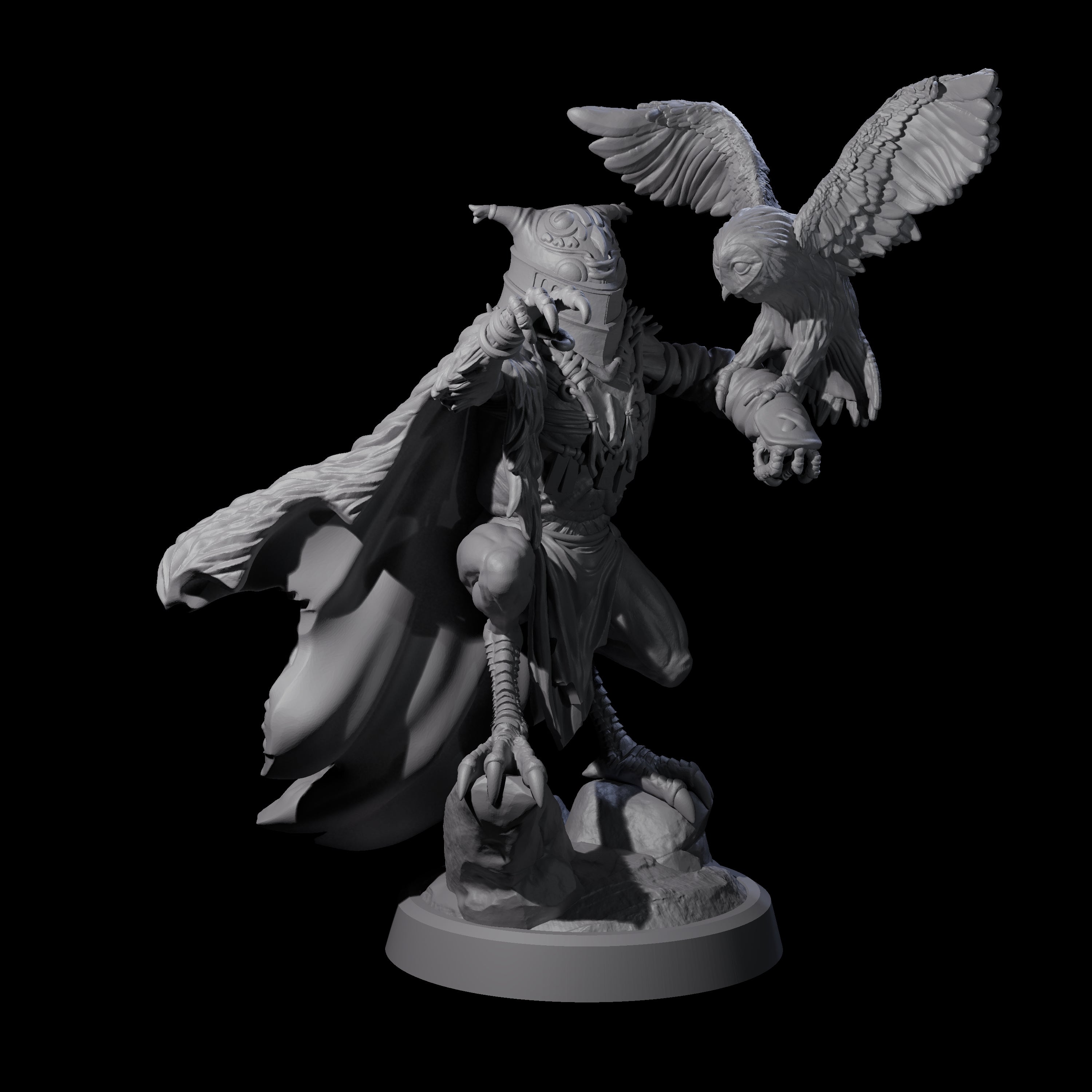 Four Owl-Like Aarakocra Sentinels Miniature for Dungeons and Dragons, Pathfinder or other TTRPGs