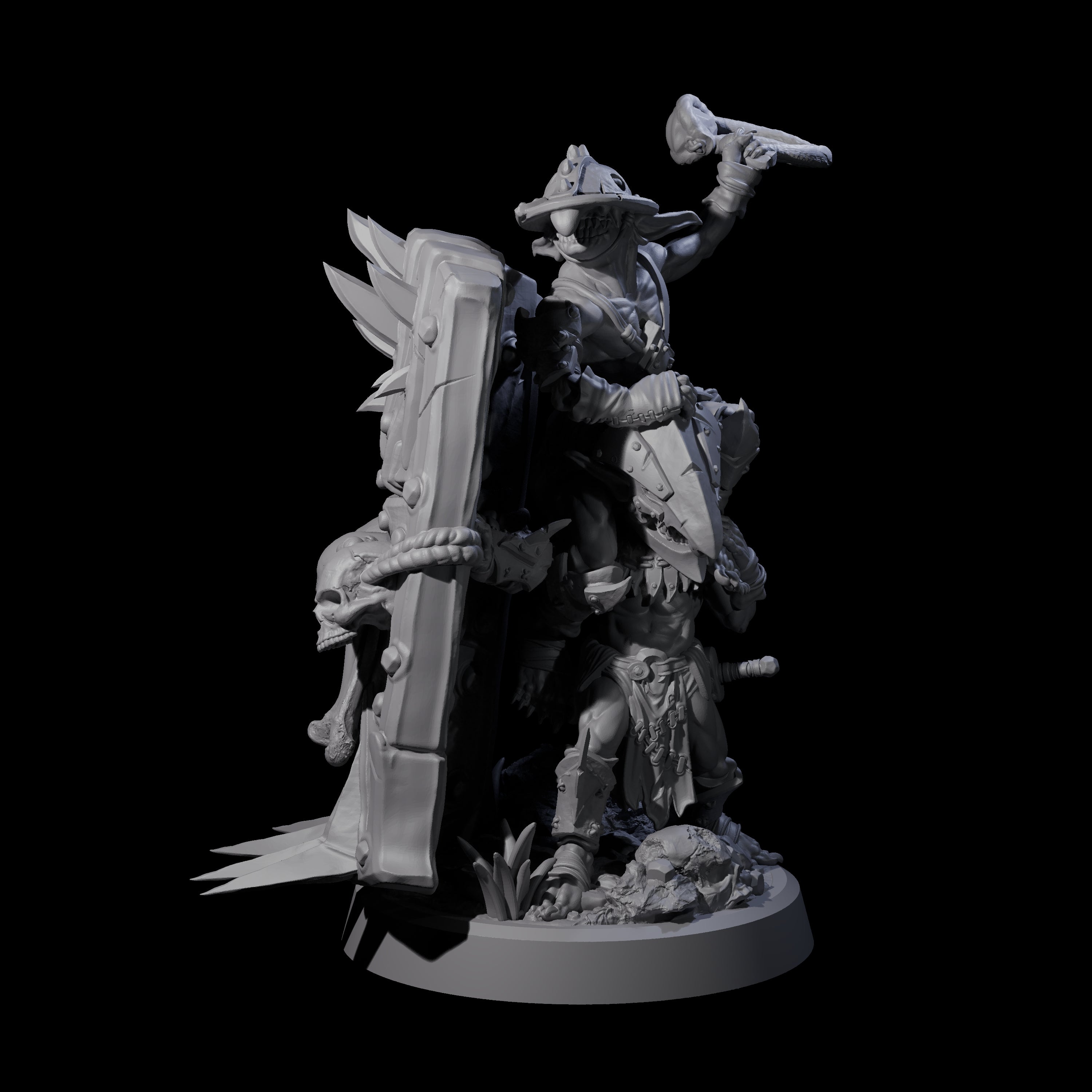 Four Piggybacking Goblin Duos Miniature for Dungeons and Dragons, Pathfinder or other TTRPGs