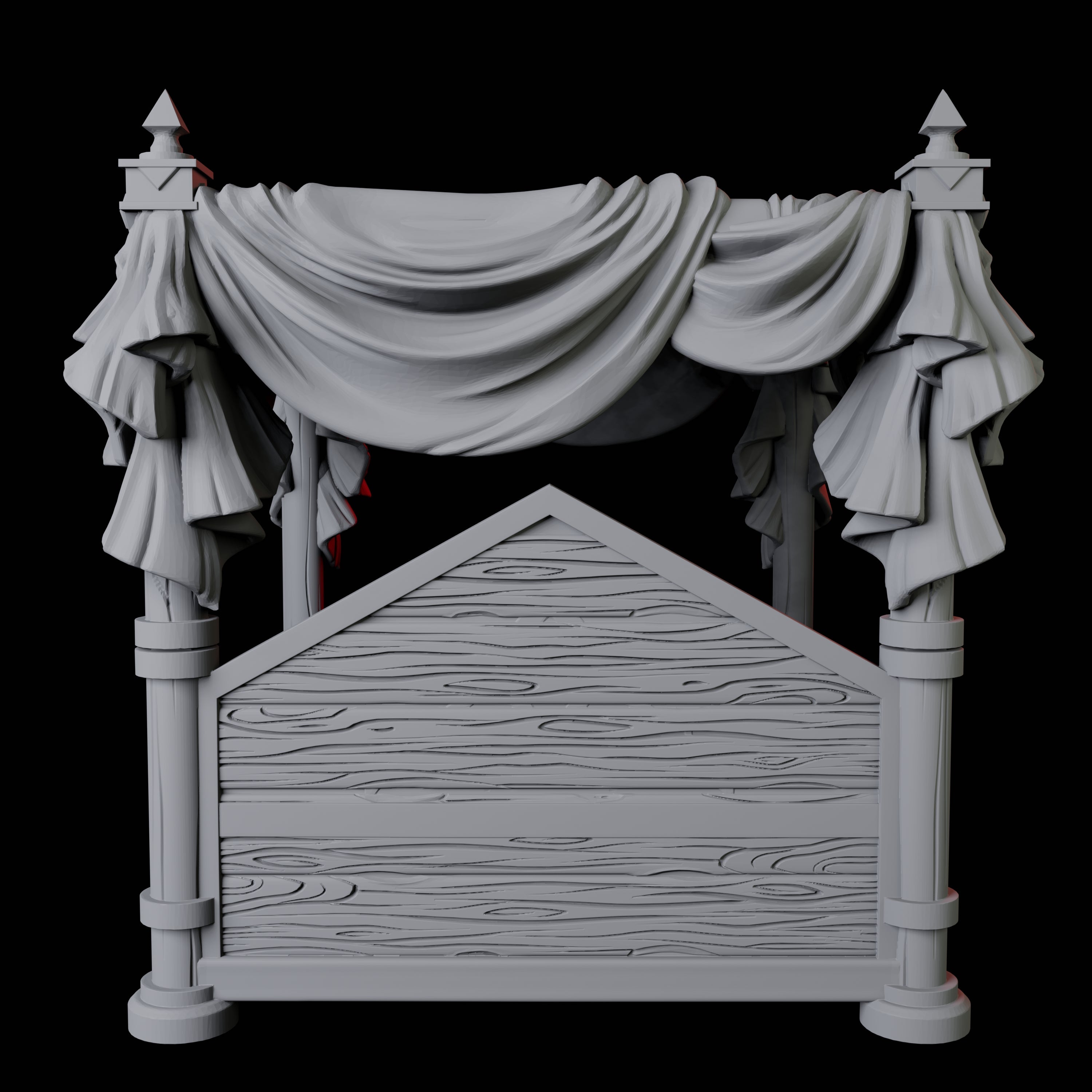Four Poster Bed Miniature for Dungeons and Dragons, Pathfinder or other TTRPGs