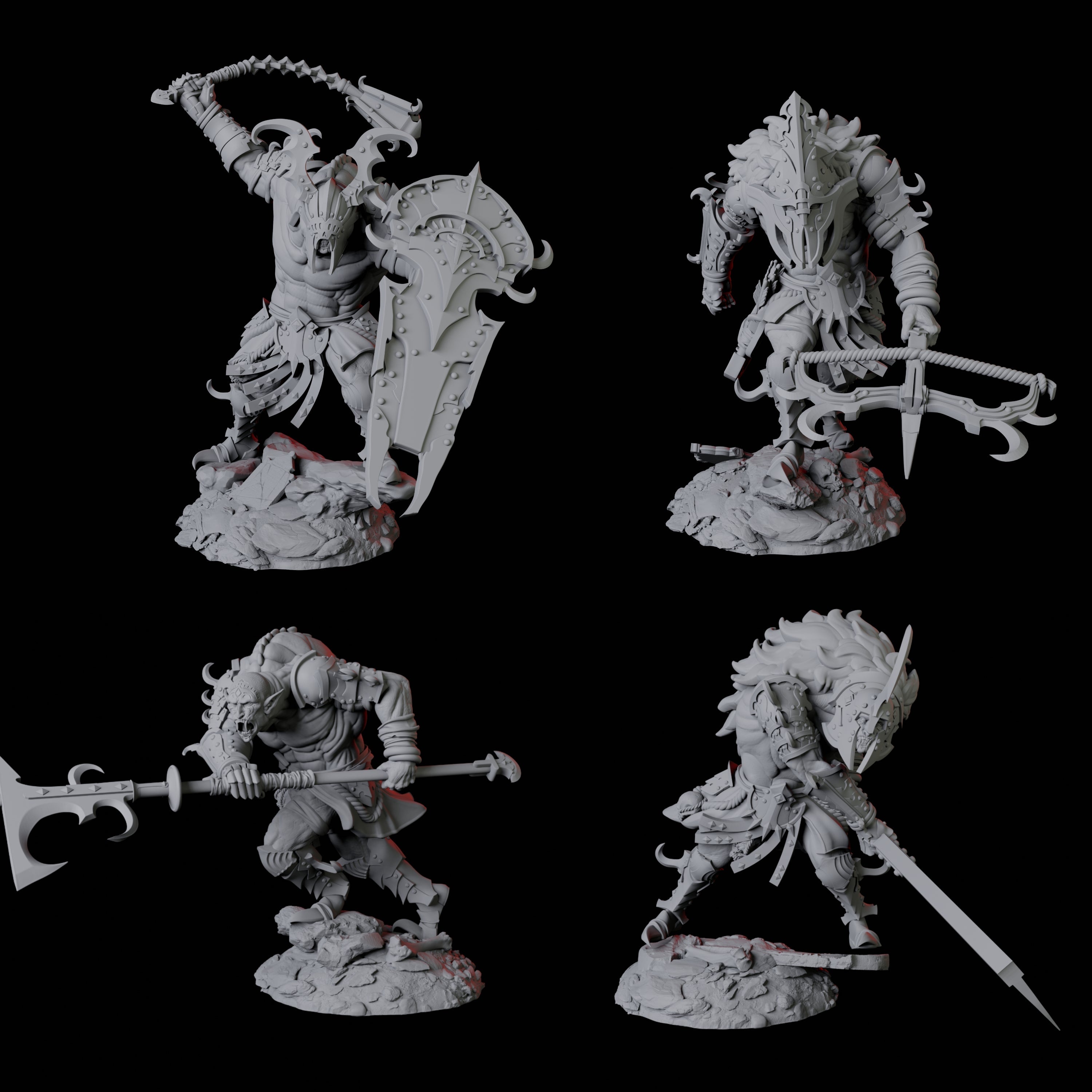 Four Powerful Nosferatu Overlords Miniature for Dungeons and Dragons, Pathfinder or other TTRPGs