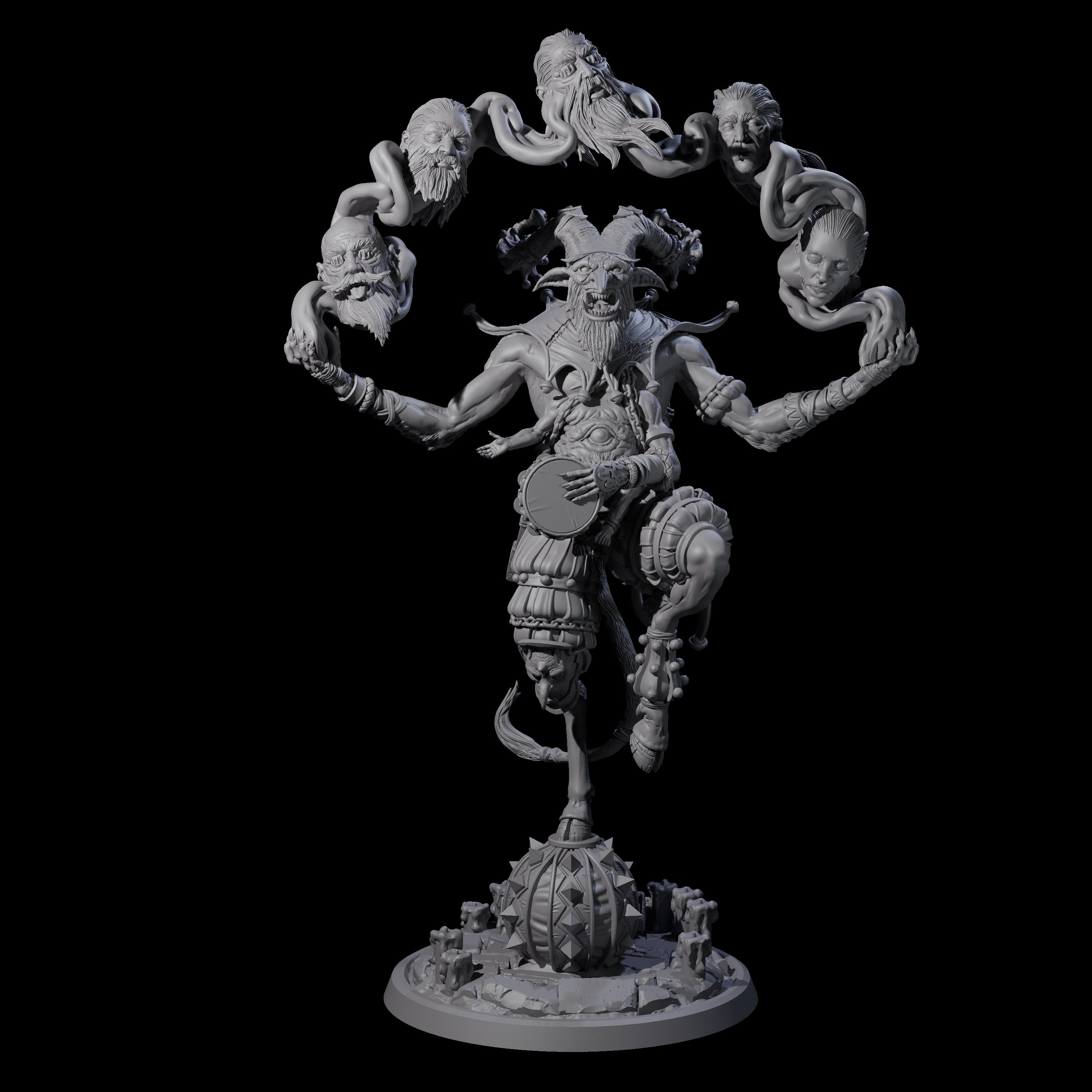 Four Prancing Jester Goristro Brutes Miniature for Dungeons and Dragons, Pathfinder or other TTRPGs