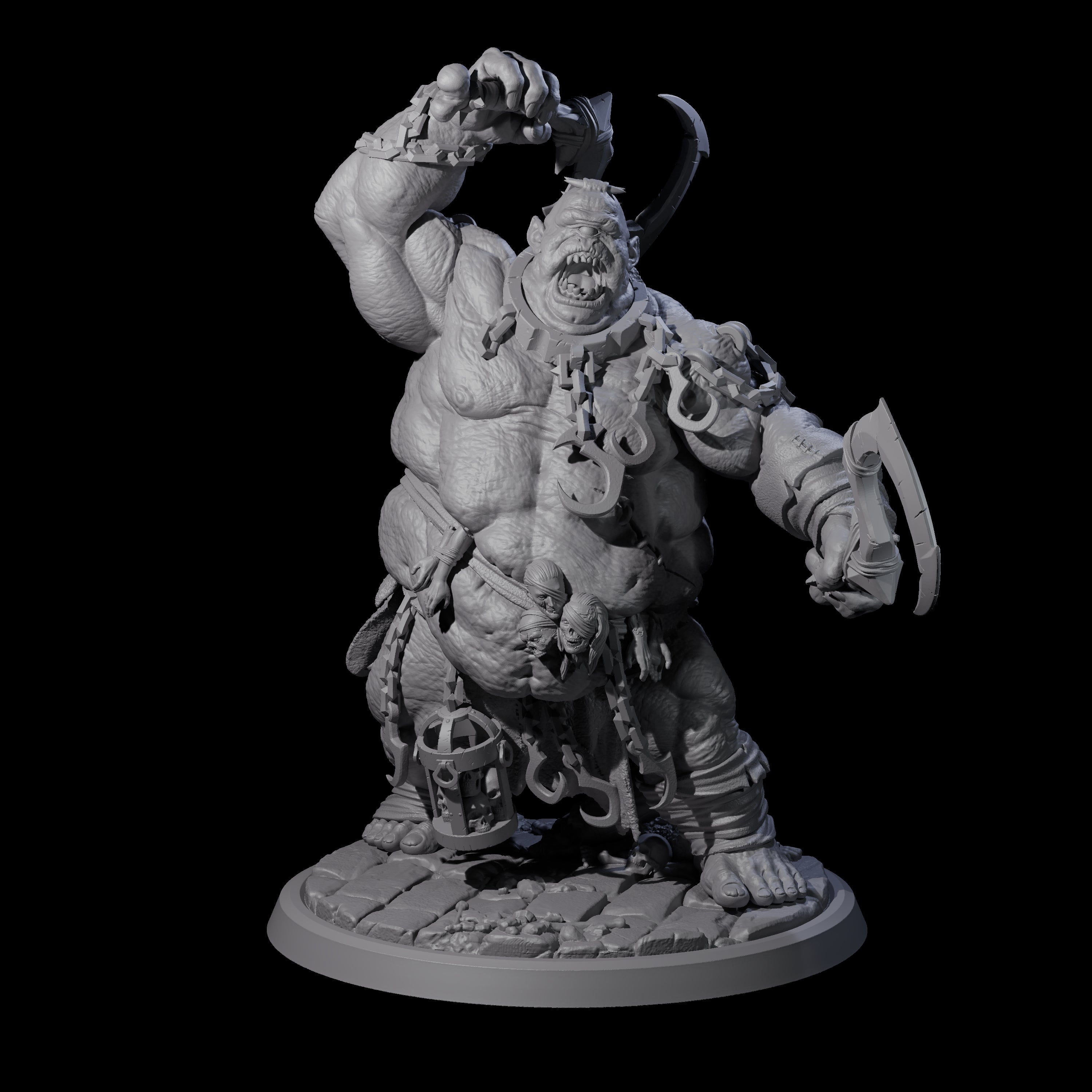 Four Raging Cyclops Miniature for Dungeons and Dragons, Pathfinder or other TTRPGs
