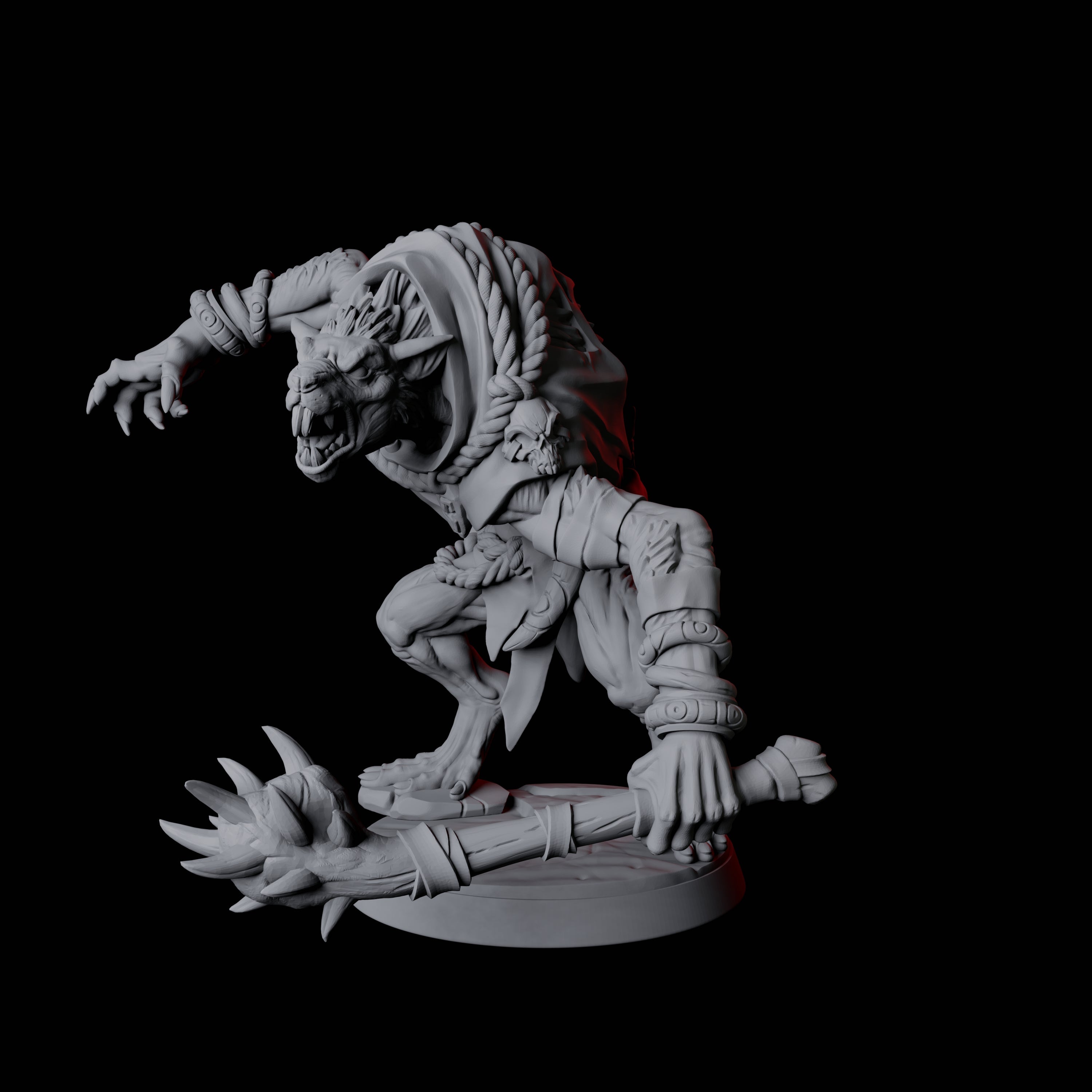 Four Ratfolk Brutes Miniature for Dungeons and Dragons, Pathfinder or other TTRPGs