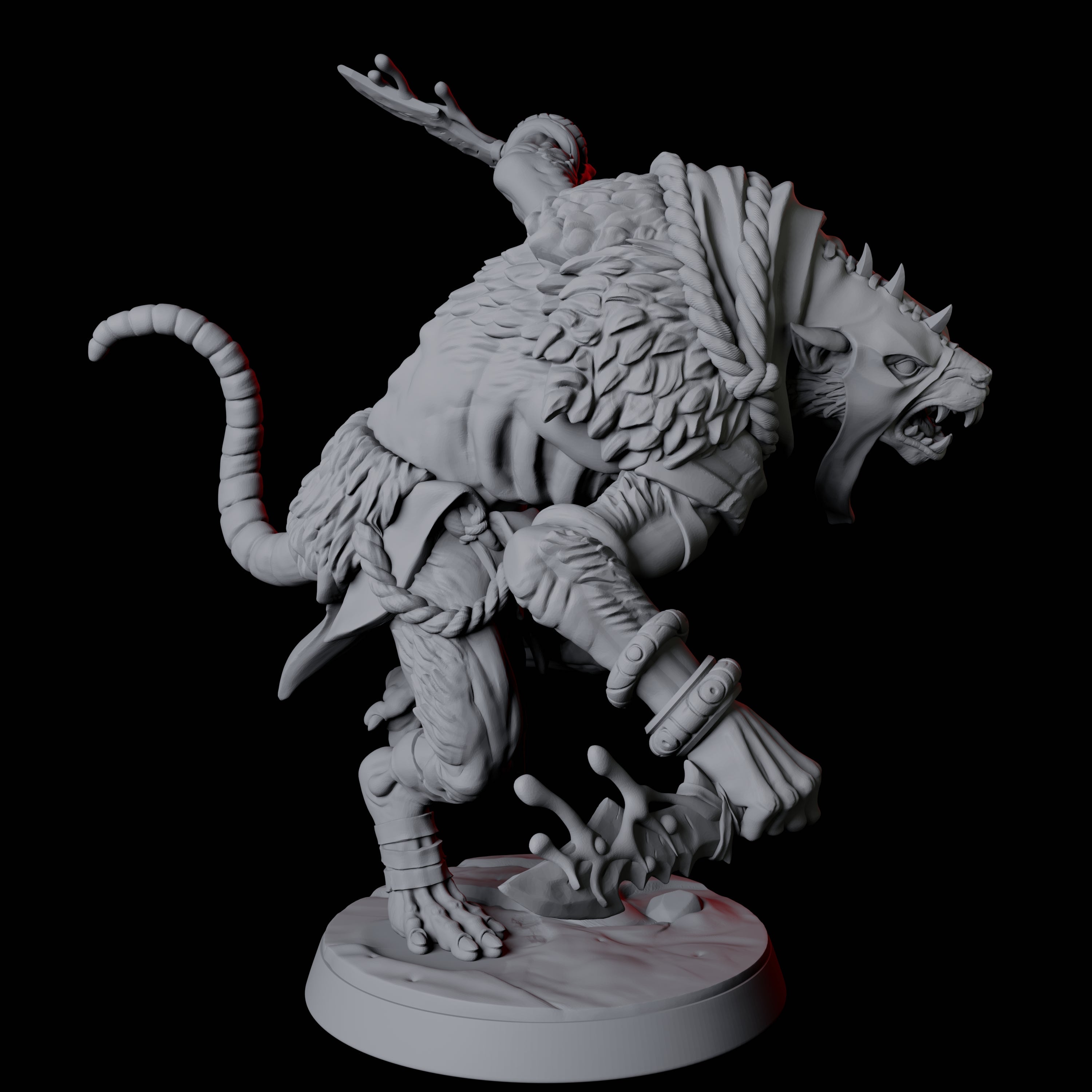 Four Ratfolk Brutes Miniature for Dungeons and Dragons, Pathfinder or other TTRPGs