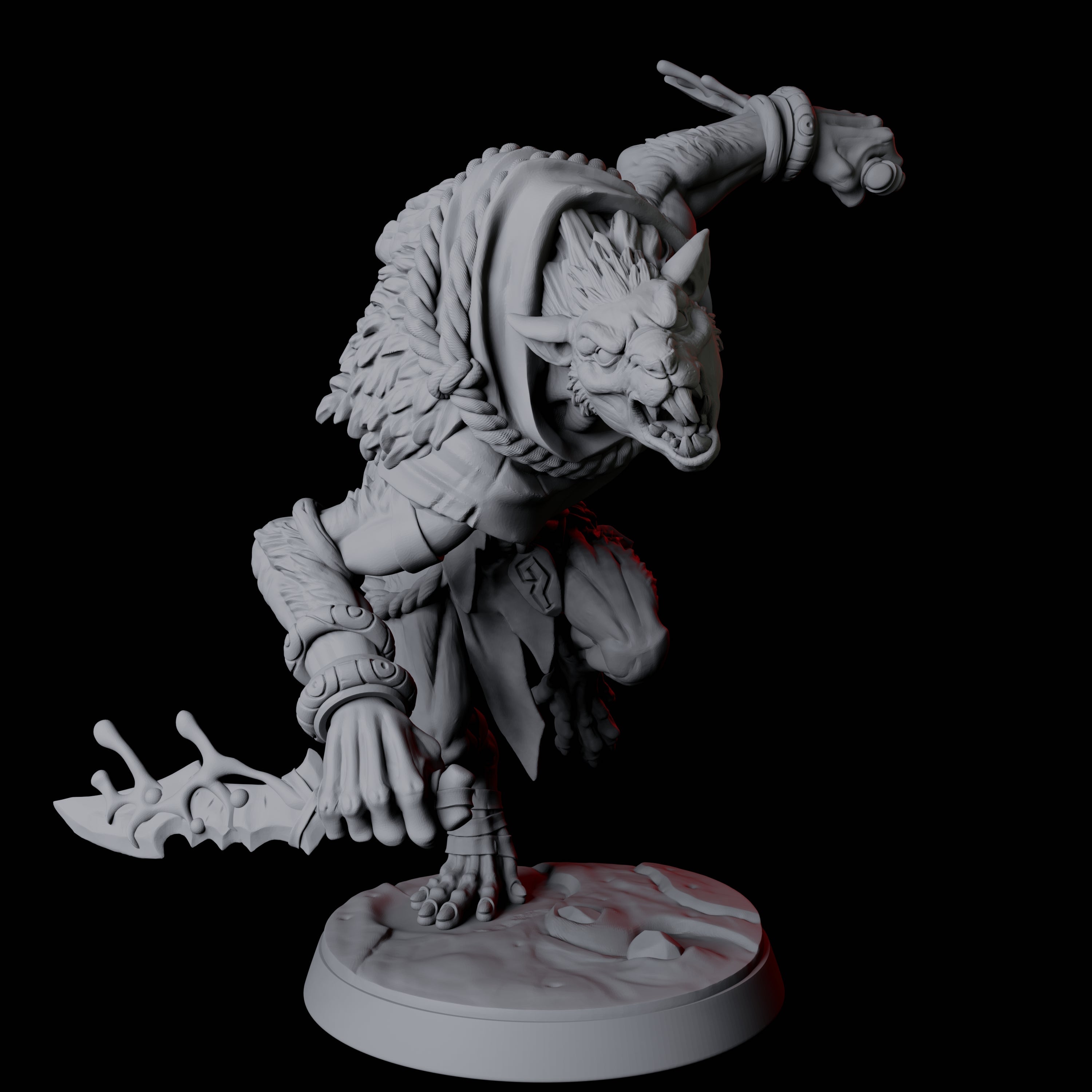 Four Ratfolk Brutes Miniature for Dungeons and Dragons, Pathfinder or other TTRPGs