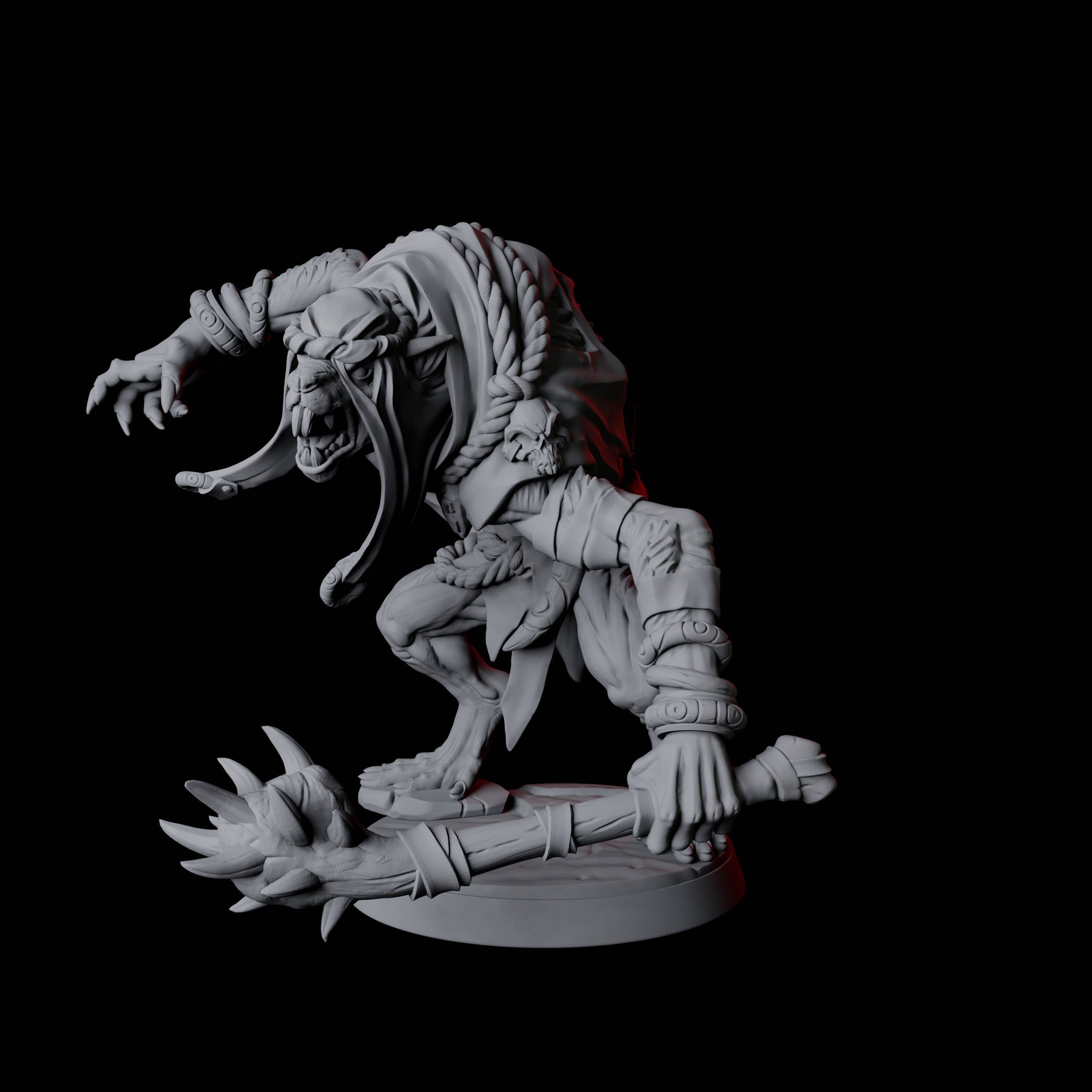 Four Ratfolk Brutes Miniature for Dungeons and Dragons, Pathfinder or other TTRPGs