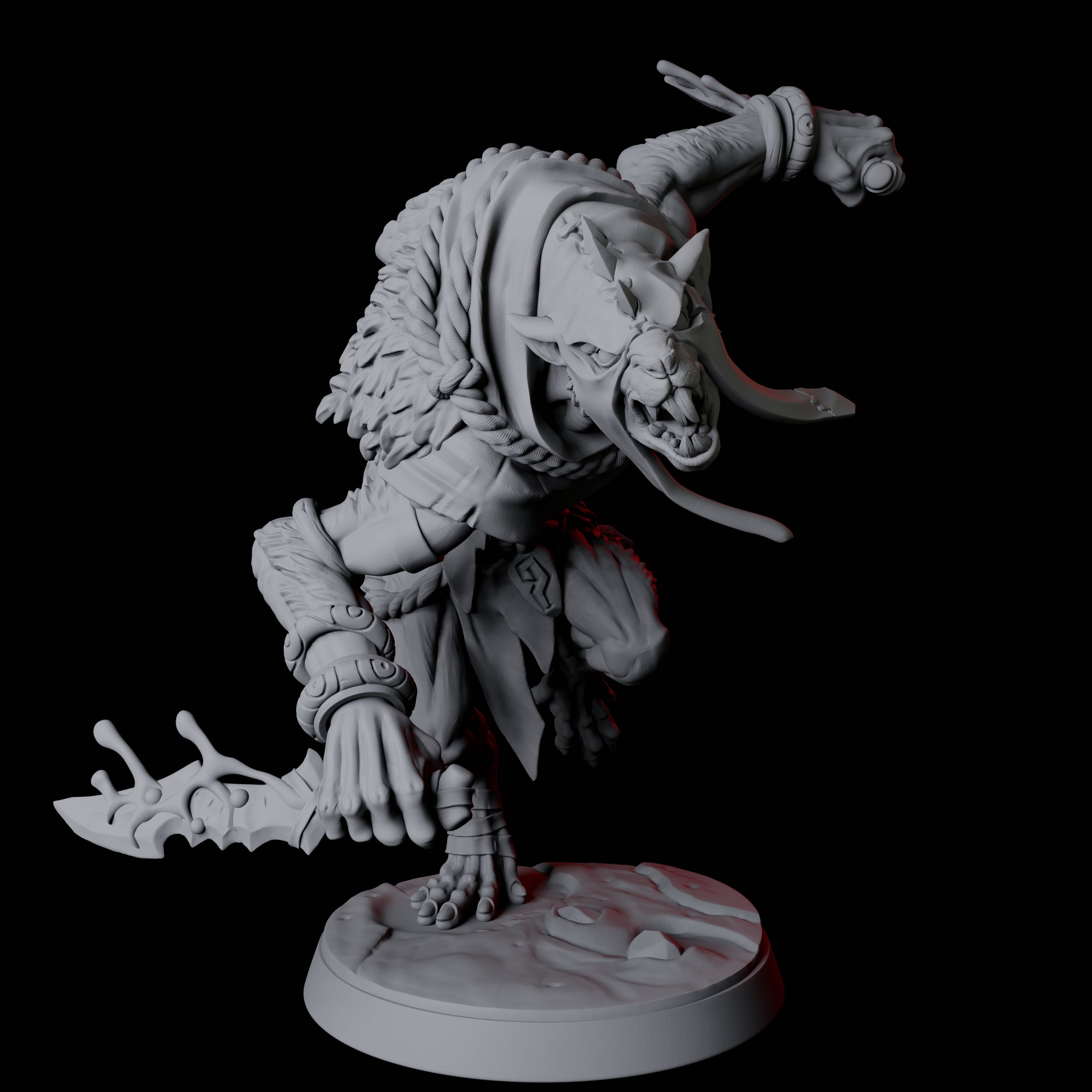 Four Ratfolk Brutes Miniature for Dungeons and Dragons, Pathfinder or other TTRPGs
