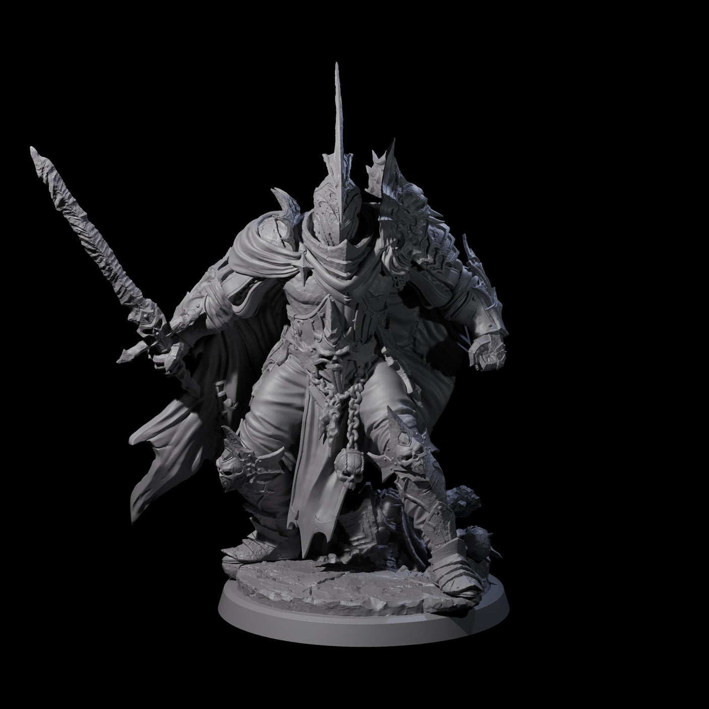 Four Risen Death Knights Miniature for Dungeons and Dragons, Pathfinder or other TTRPGs