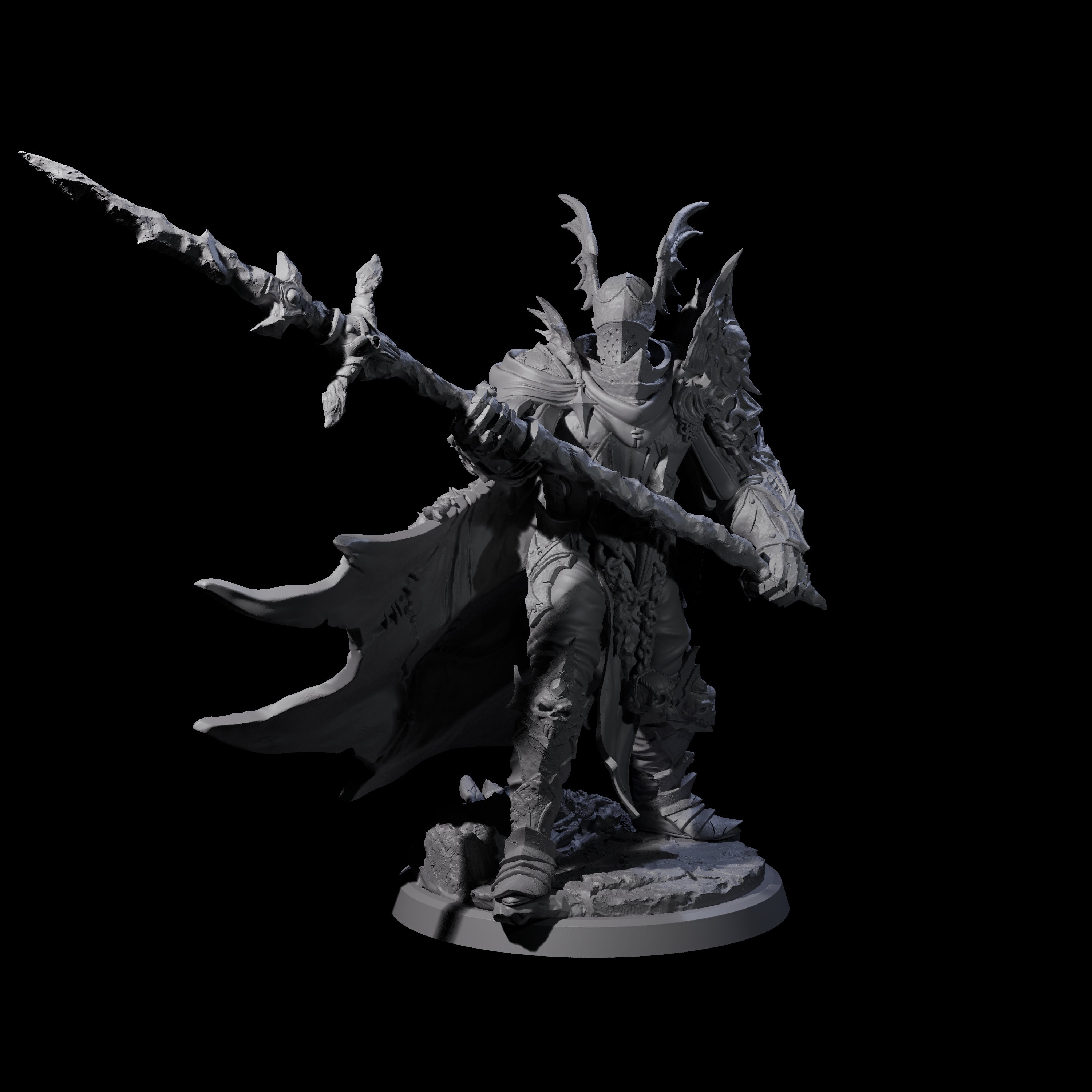 Four Risen Death Knights Miniature for Dungeons and Dragons, Pathfinder or other TTRPGs