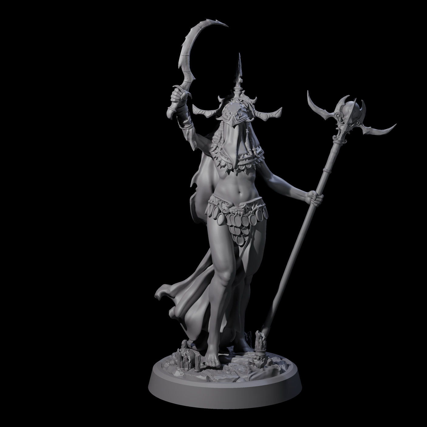 Four Ritualistic Cultists Miniature for Dungeons and Dragons, Pathfinder or other TTRPGs