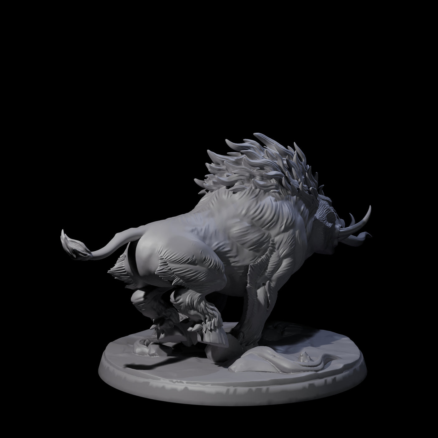 Four Roaming Giant Hogs Miniature for Dungeons and Dragons, Pathfinder or other TTRPGs