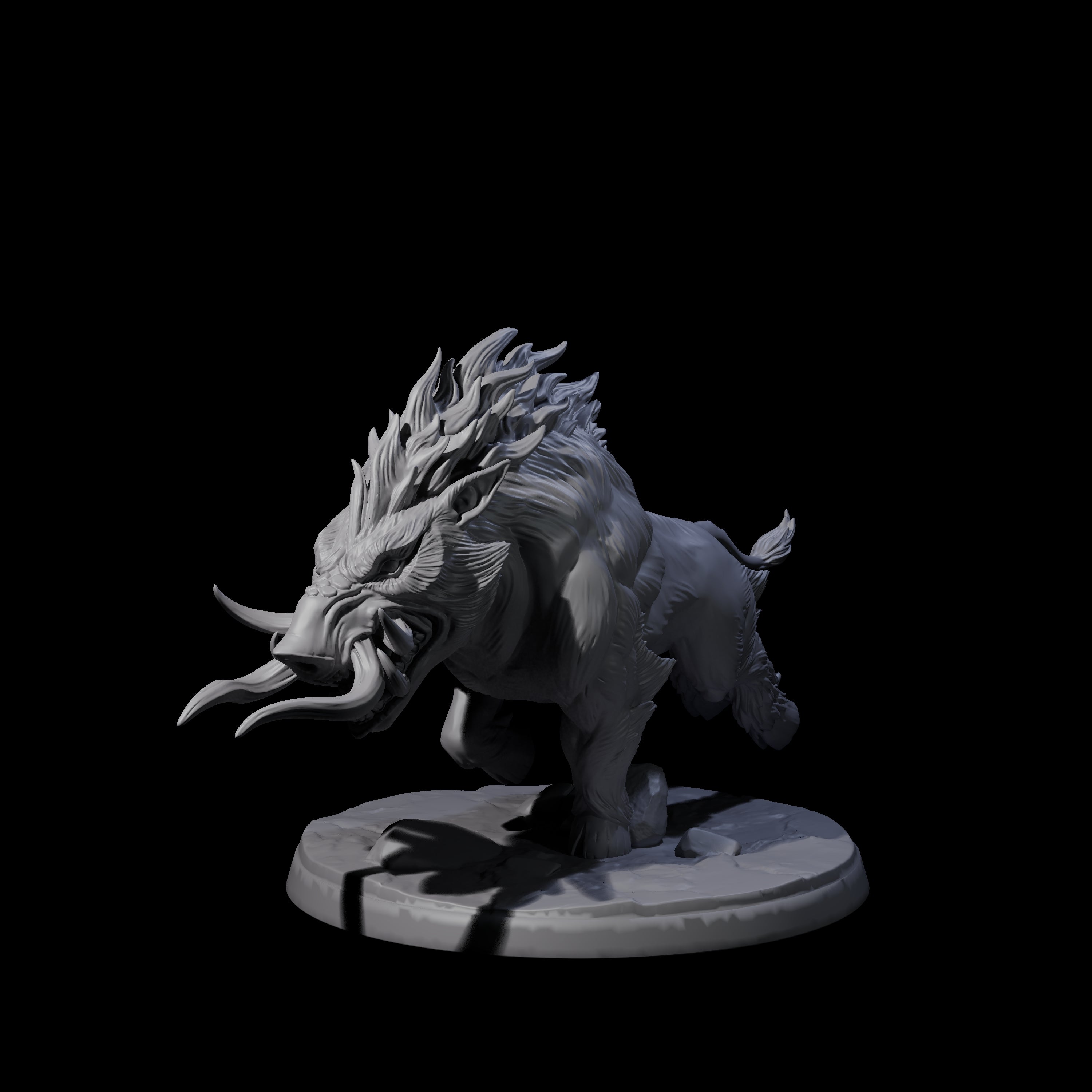Four Roaming Giant Hogs Miniature for Dungeons and Dragons, Pathfinder or other TTRPGs
