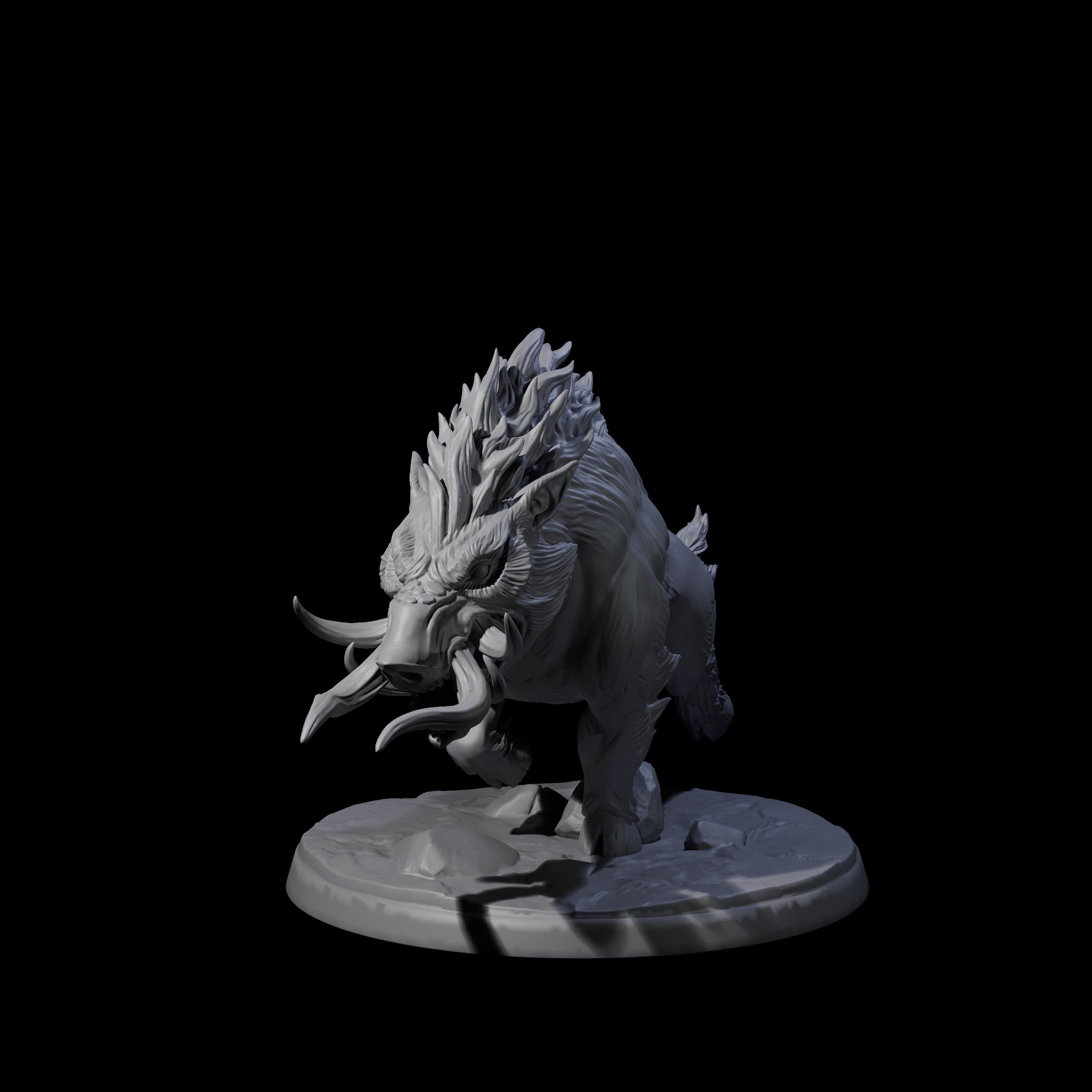 Four Roaming Giant Hogs Miniature for Dungeons and Dragons, Pathfinder or other TTRPGs