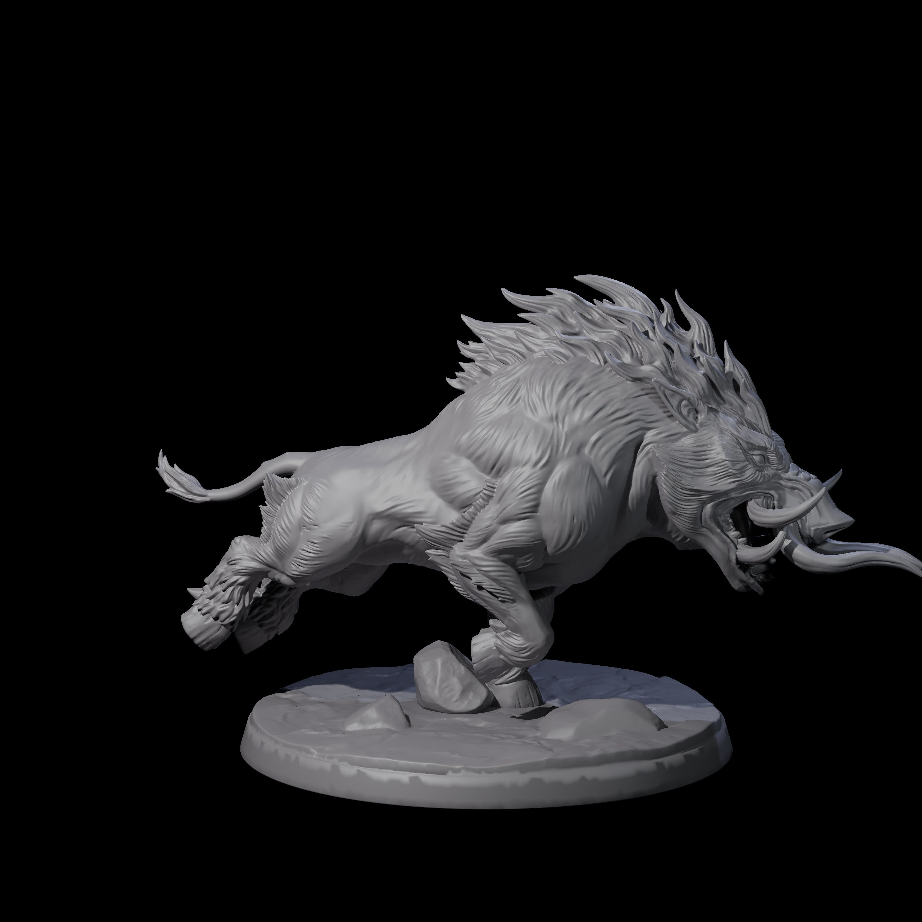 Four Roaming Giant Hogs Miniature for Dungeons and Dragons, Pathfinder or other TTRPGs