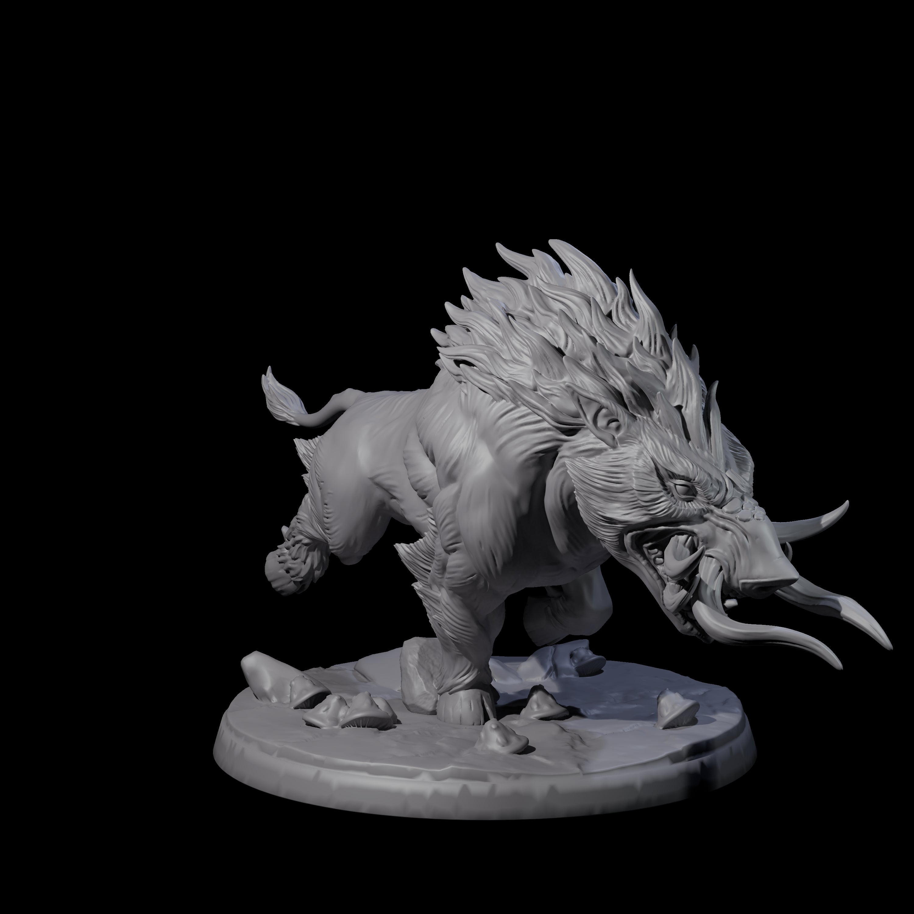 Four Roaming Giant Hogs Miniature for Dungeons and Dragons, Pathfinder or other TTRPGs