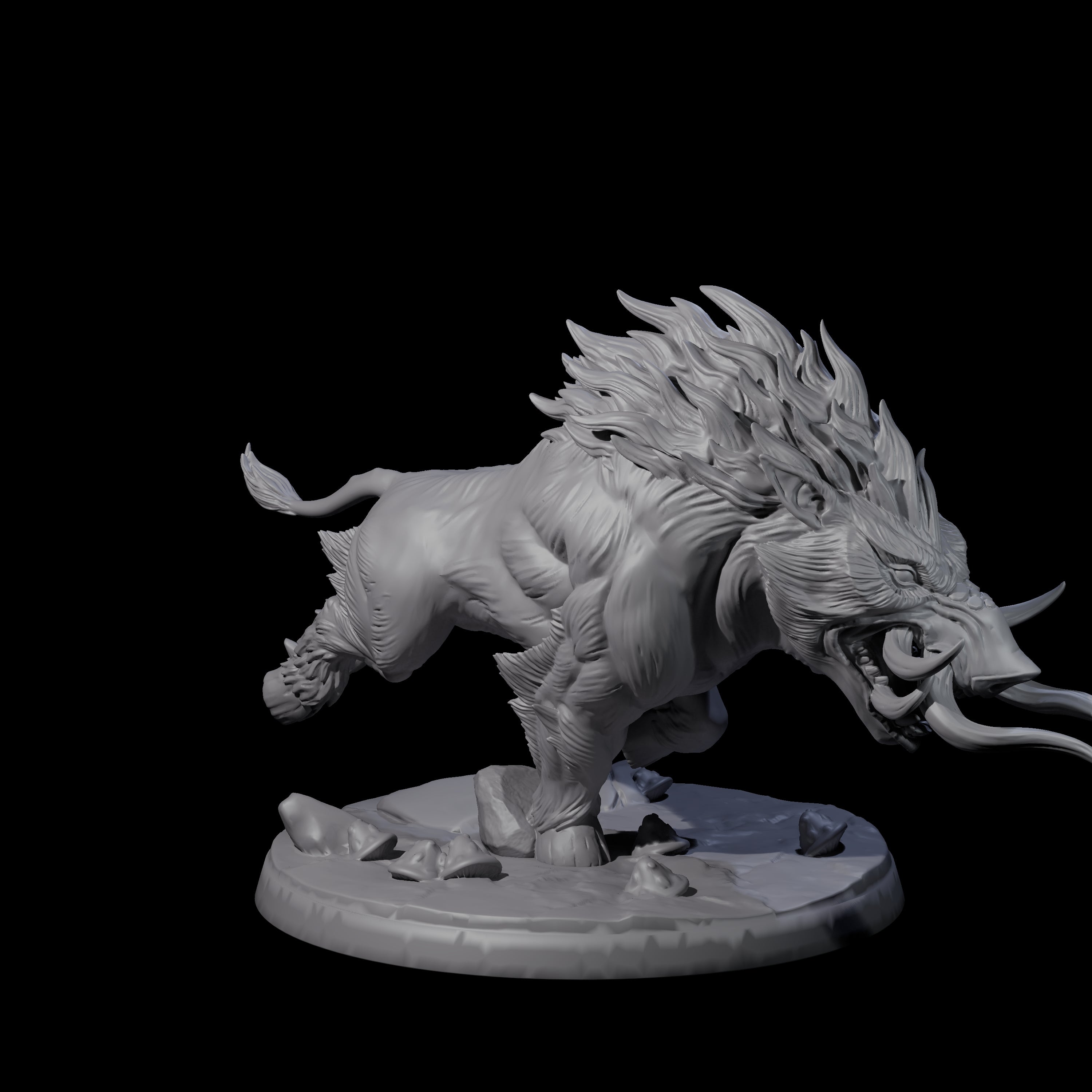 Four Roaming Giant Hogs Miniature for Dungeons and Dragons, Pathfinder or other TTRPGs
