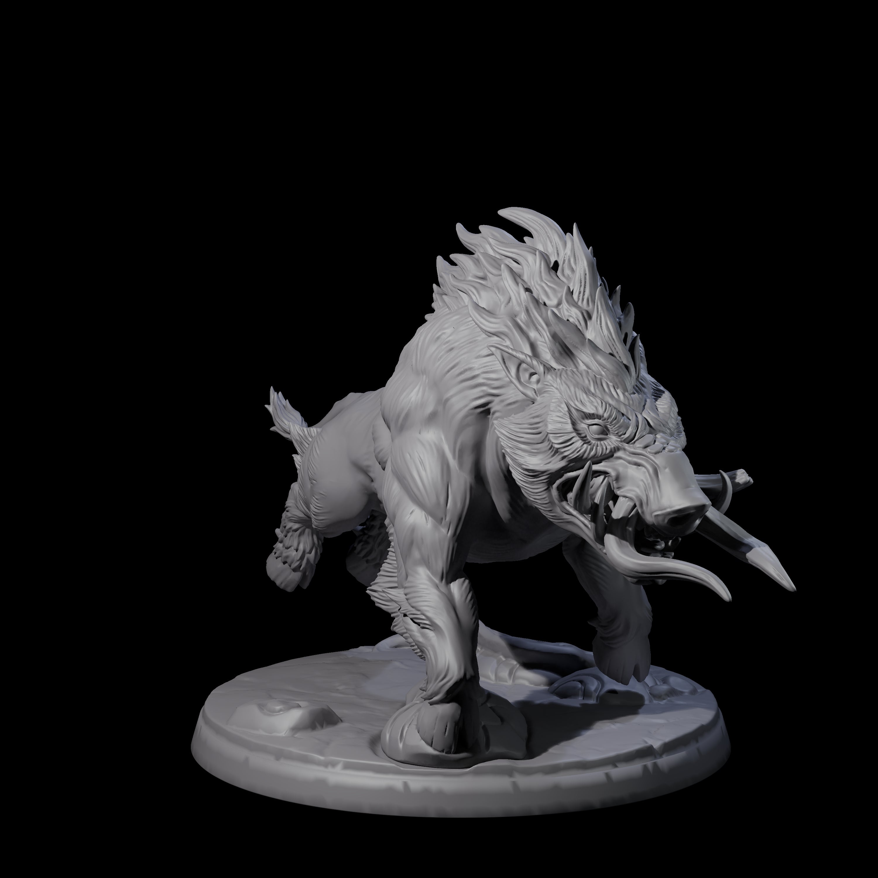 Four Roaming Giant Hogs Miniature for Dungeons and Dragons, Pathfinder or other TTRPGs
